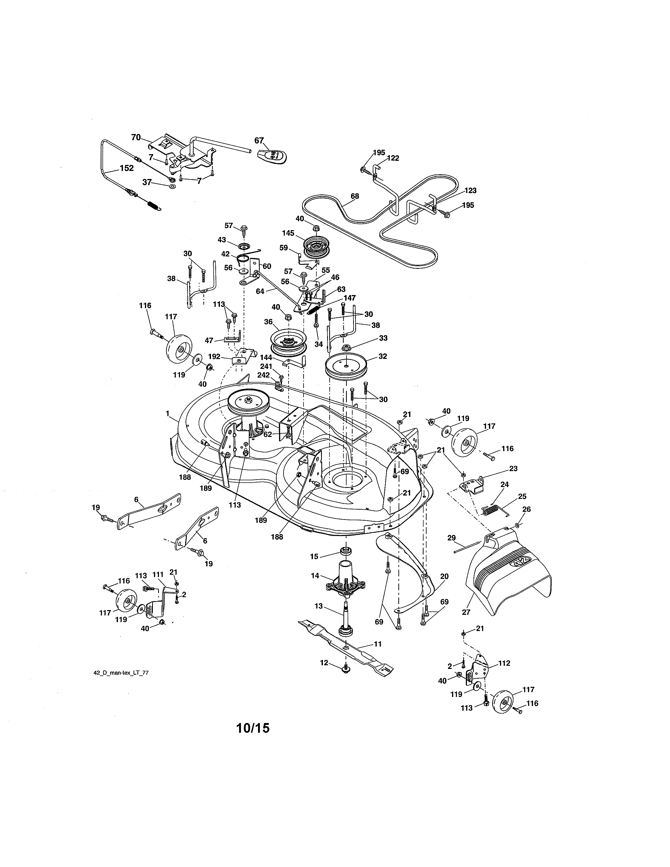 Craftsman 917203820 mower deck diagram