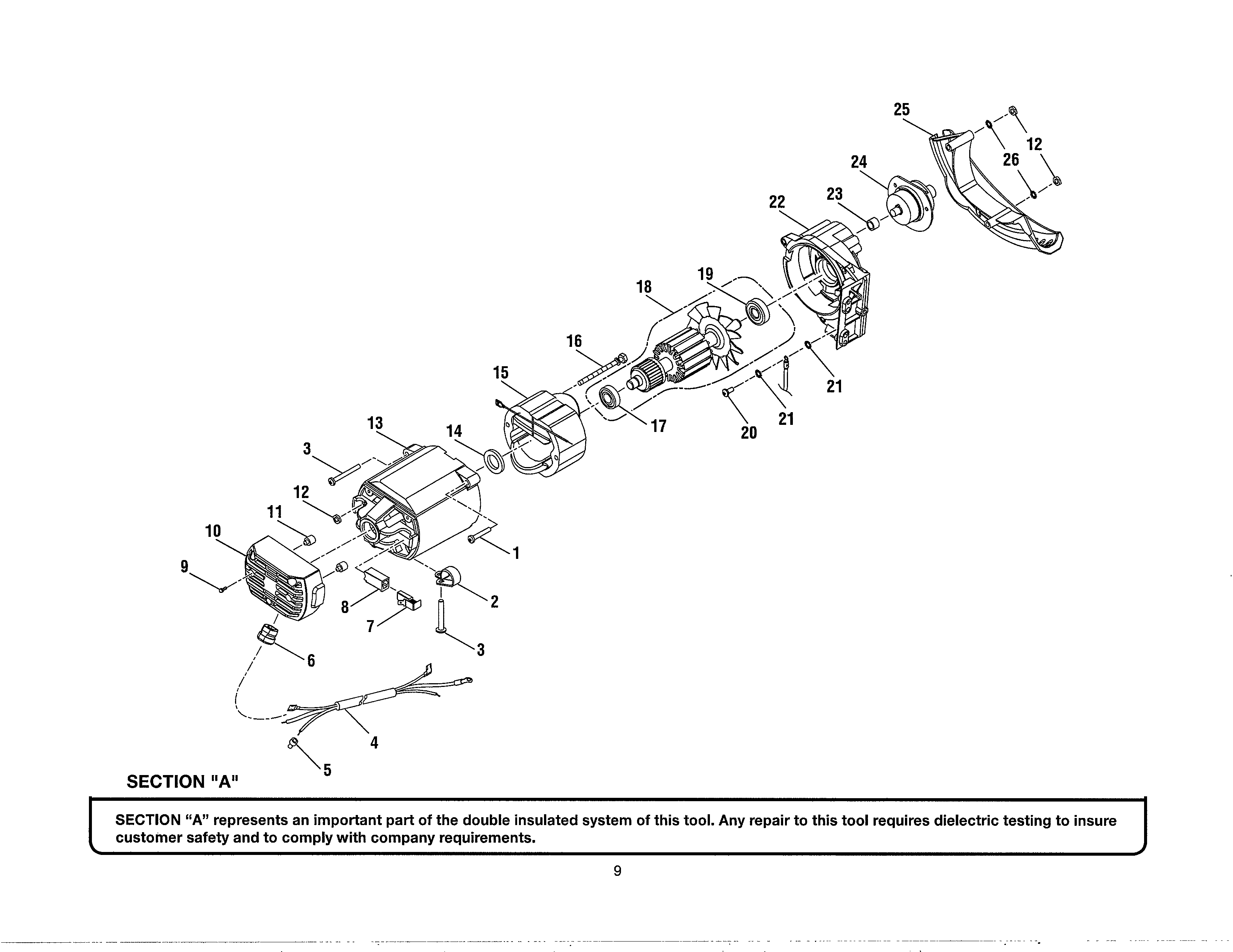 Craftsman 315353450 armature/field/arbor diagram