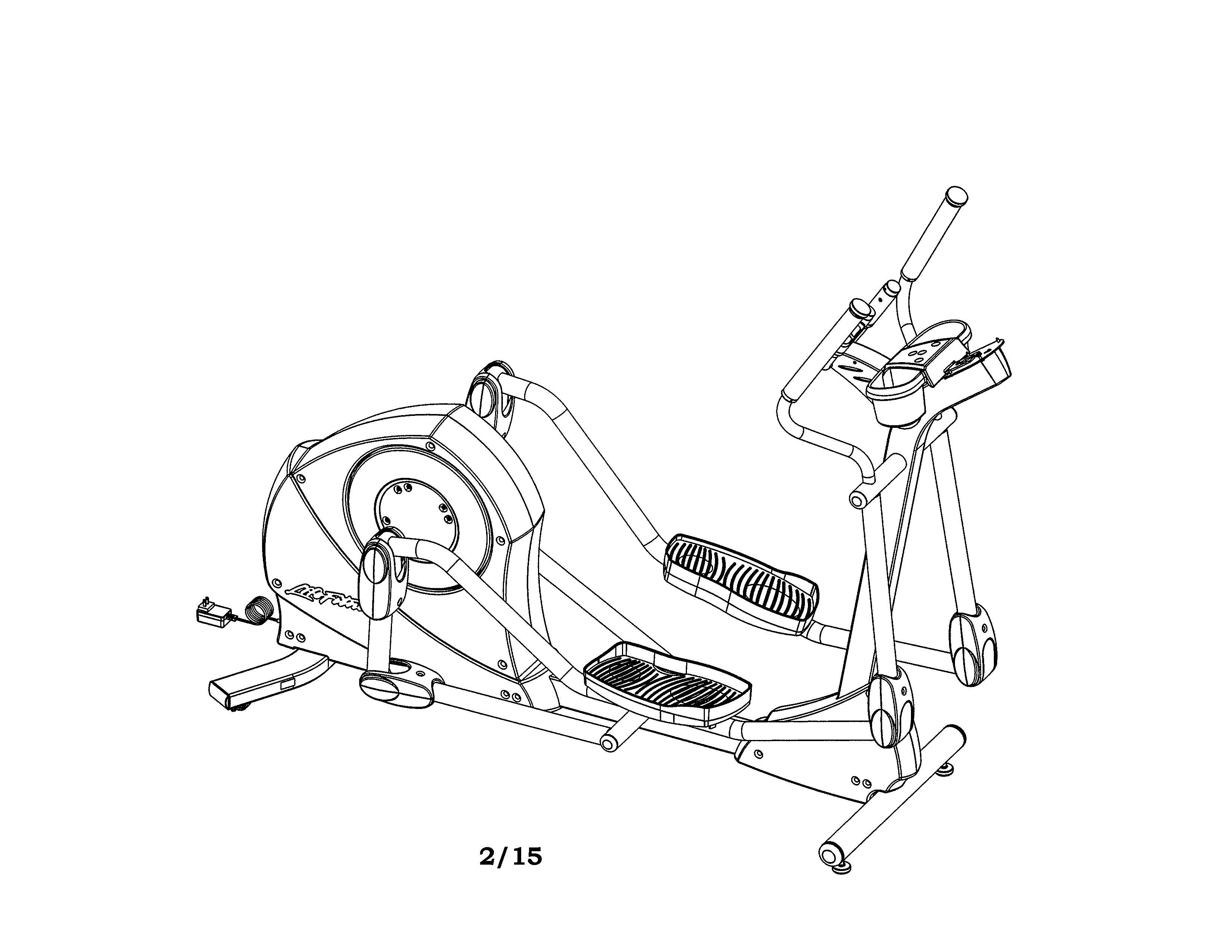 Life Fitness X3-XX00-0103 elliptical diagram