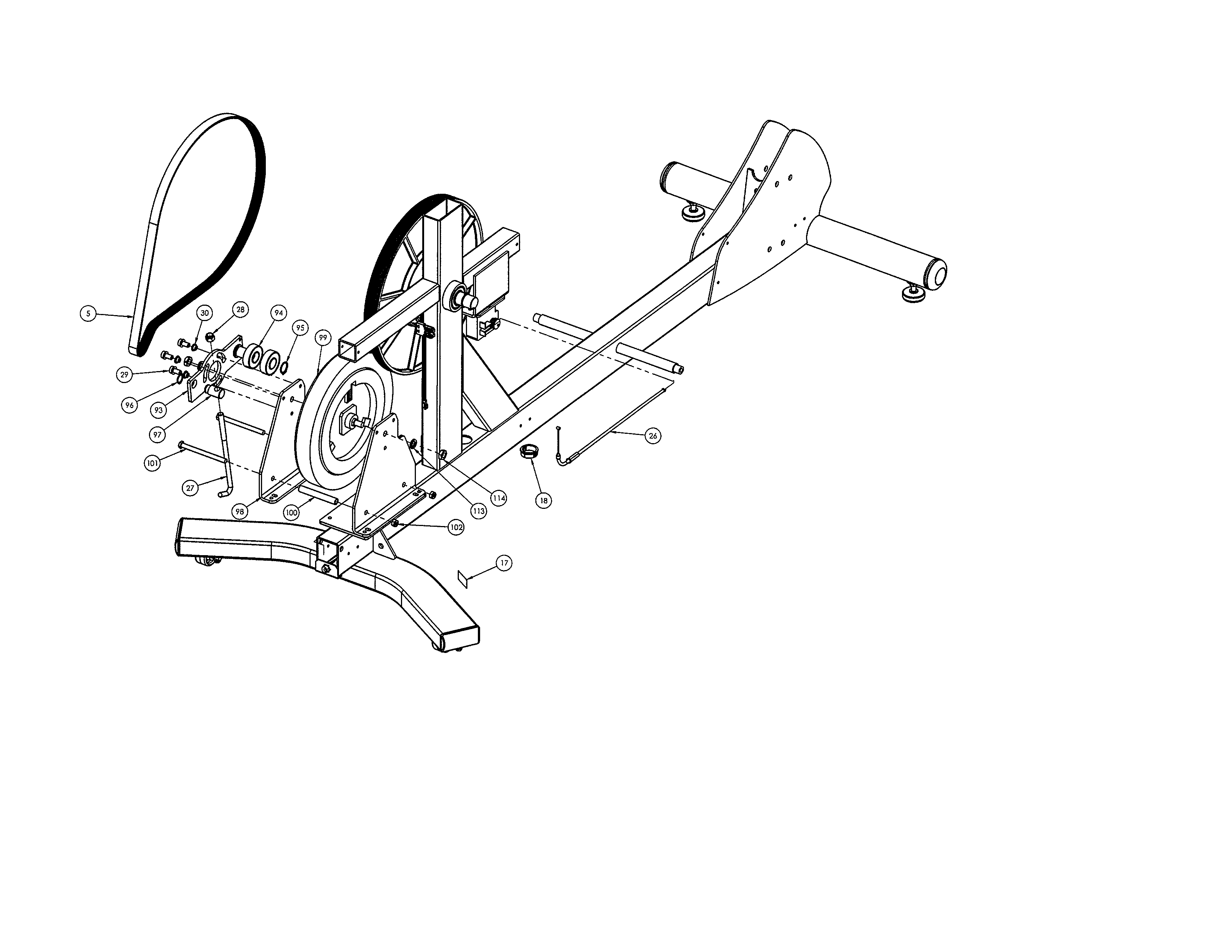 Life Fitness X3-XX00-0103 drive belt/brake assembly diagram