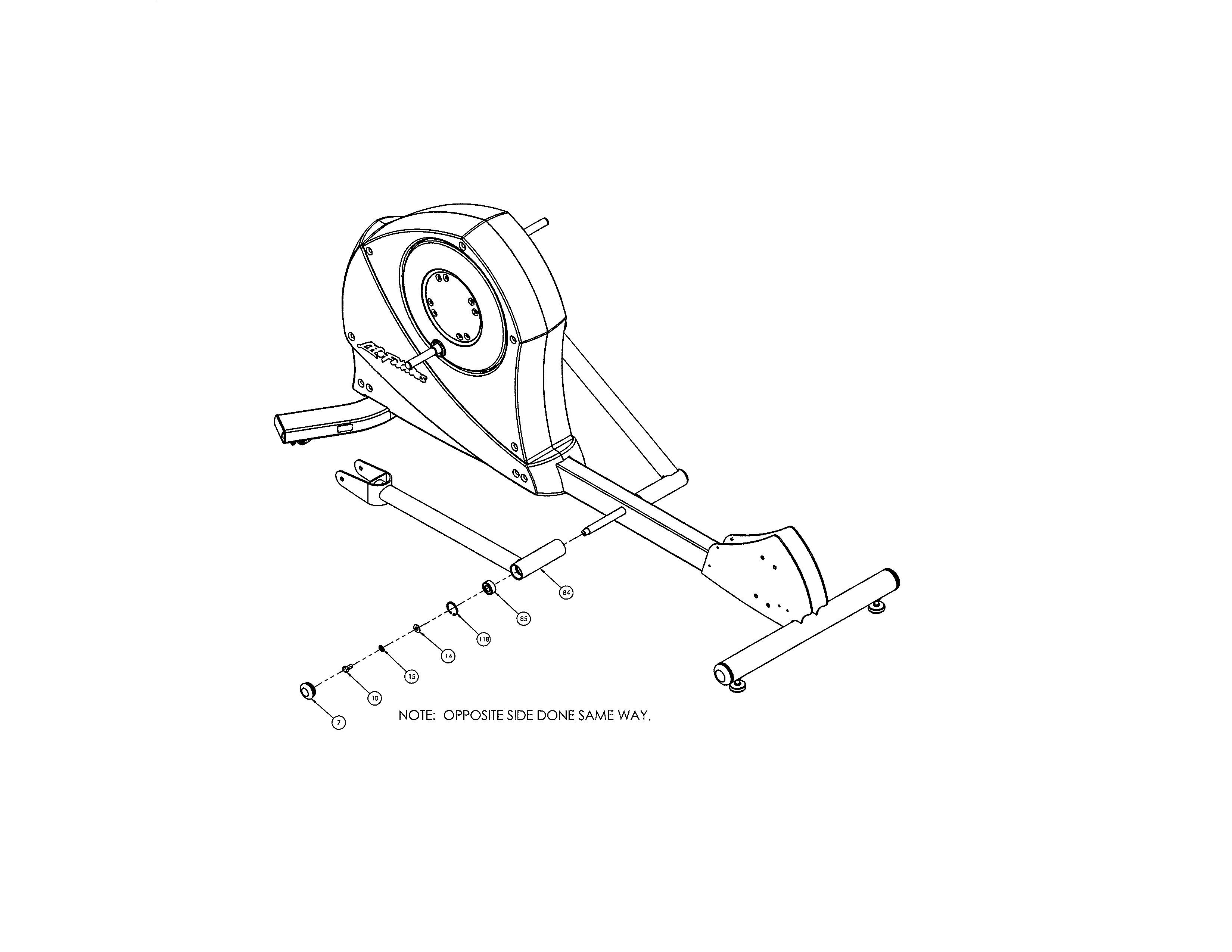 Life Fitness X3-XX00-0103 idler coupler diagram