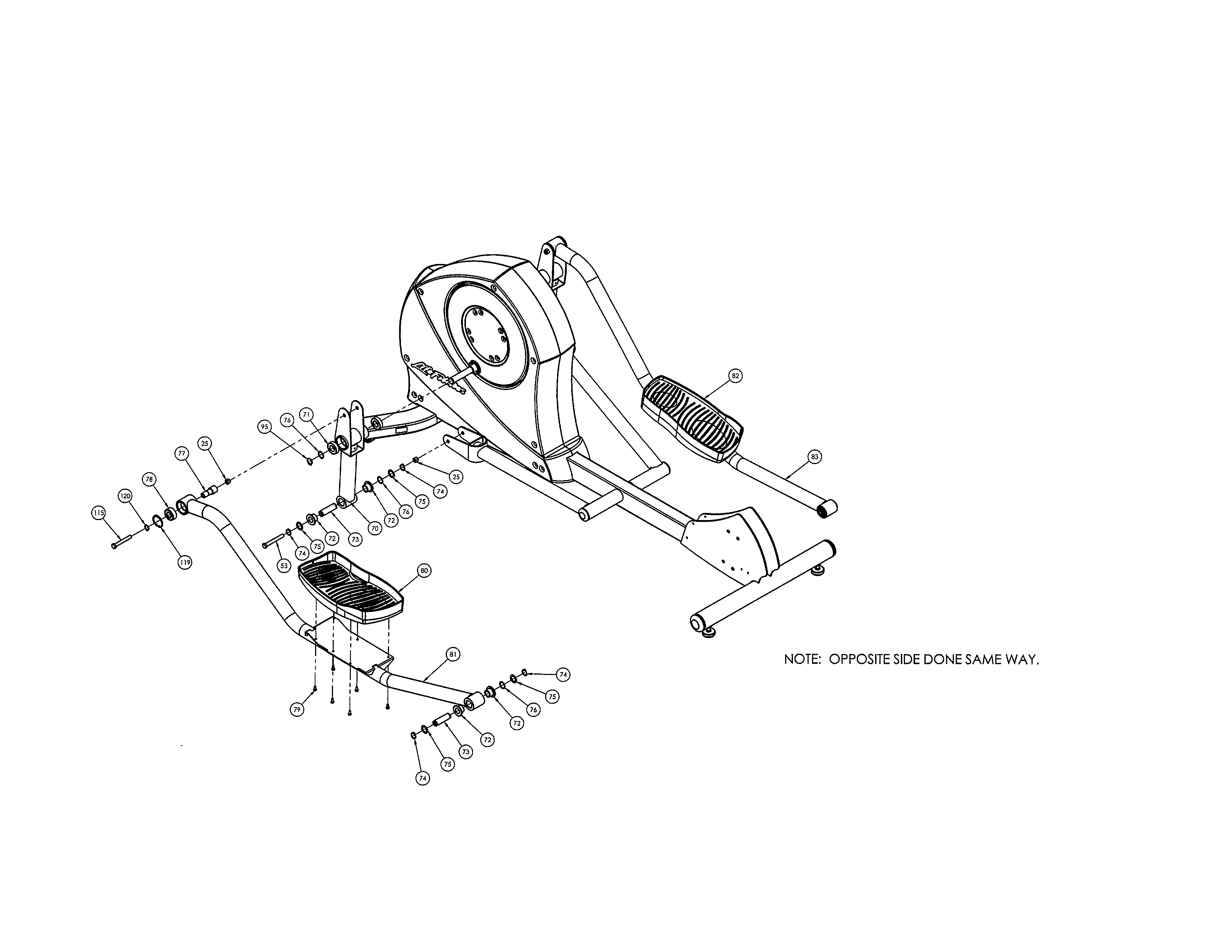 Life Fitness X3-XX00-0103 self-align coupler weldment diagram