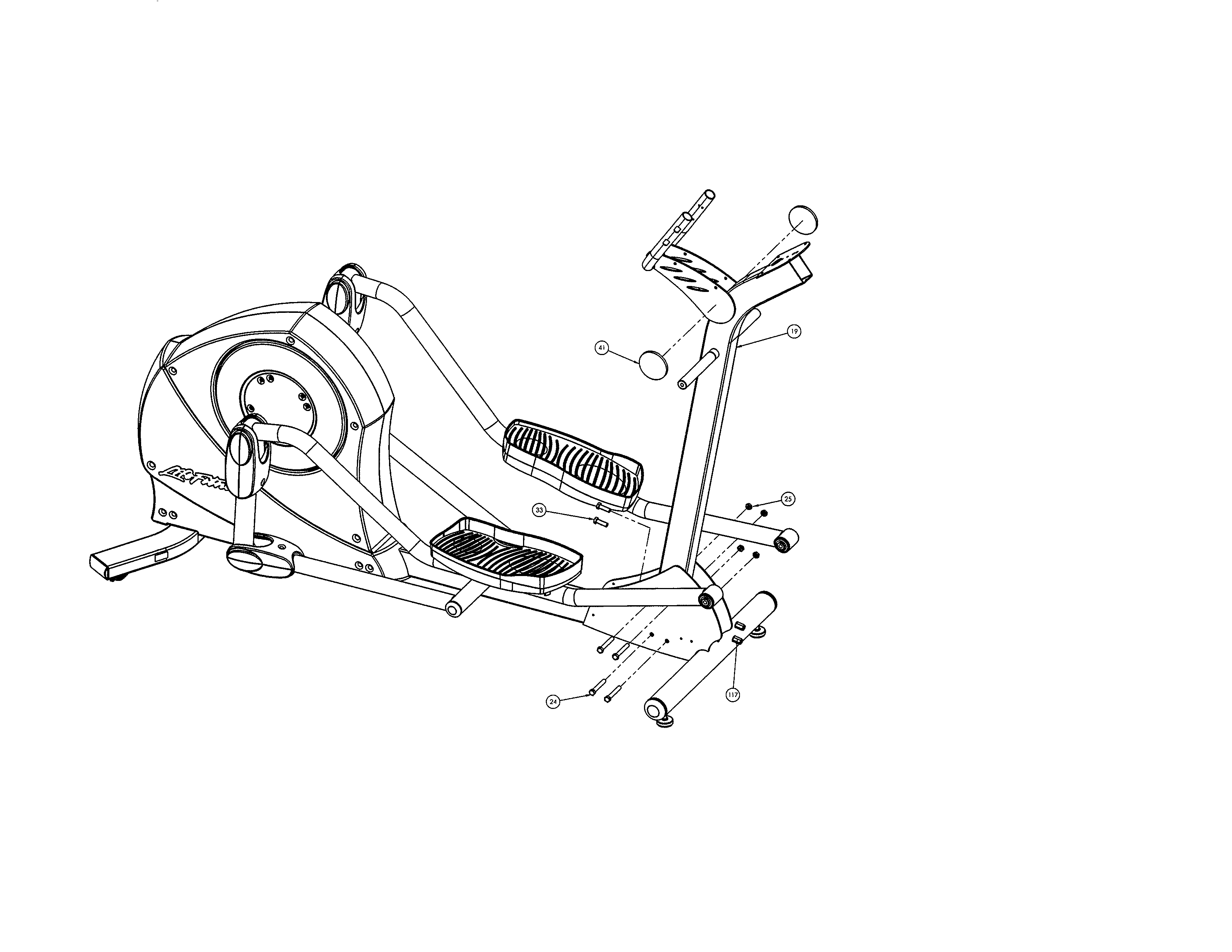 Life Fitness X3-XX00-0103 console upright mast diagram