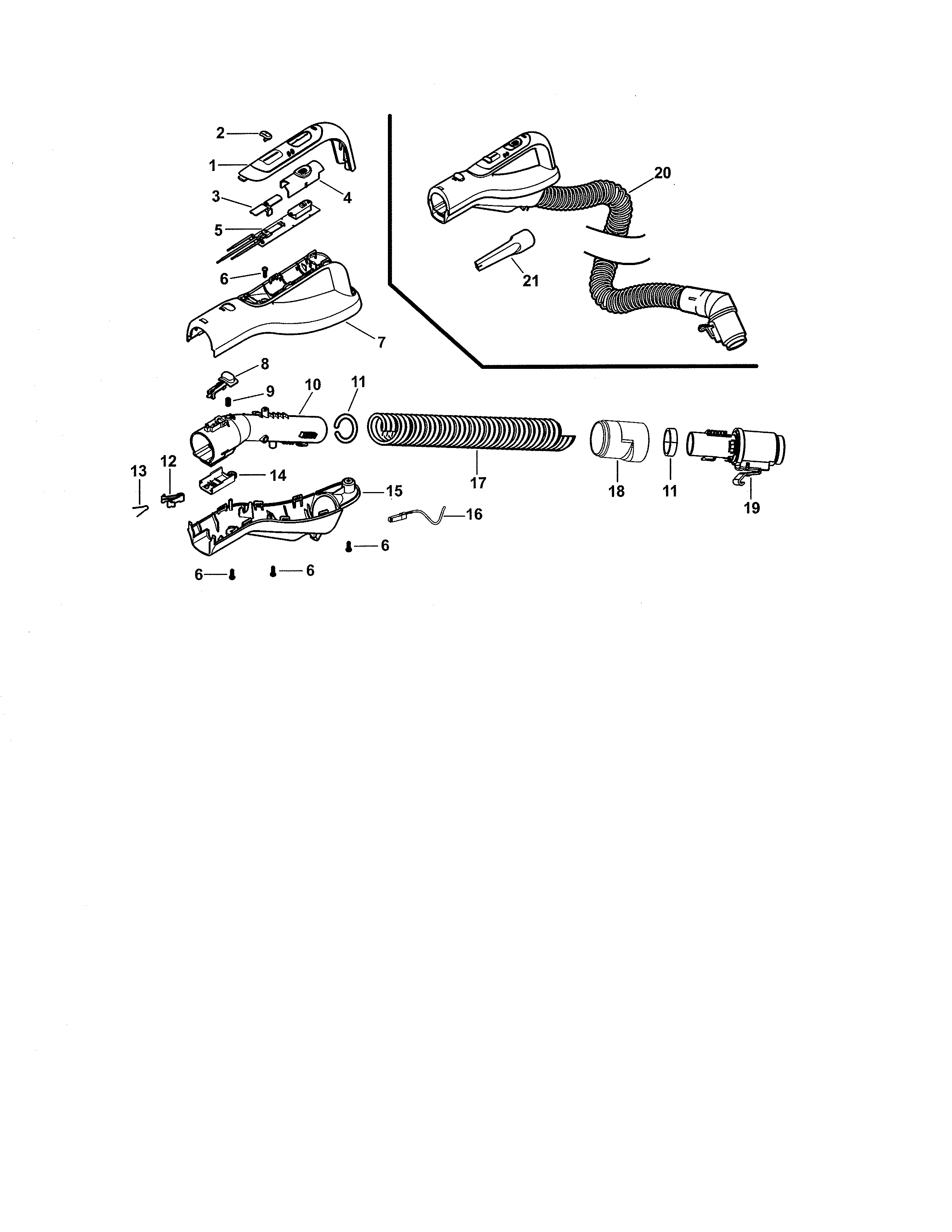 Kenmore Elite 11621814411 hose & handle diagram