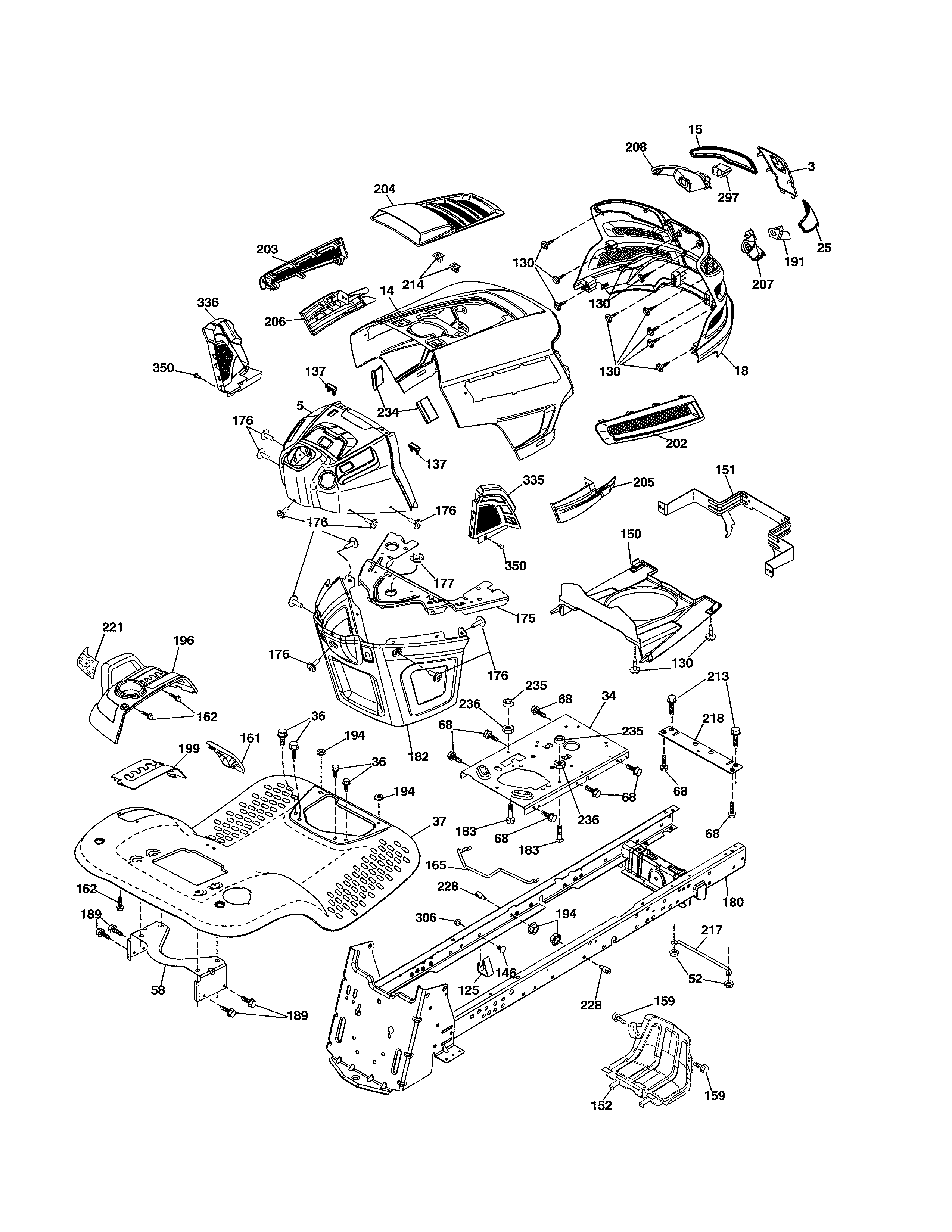 Husqvarna LGT2654-96043018300 chassis diagram