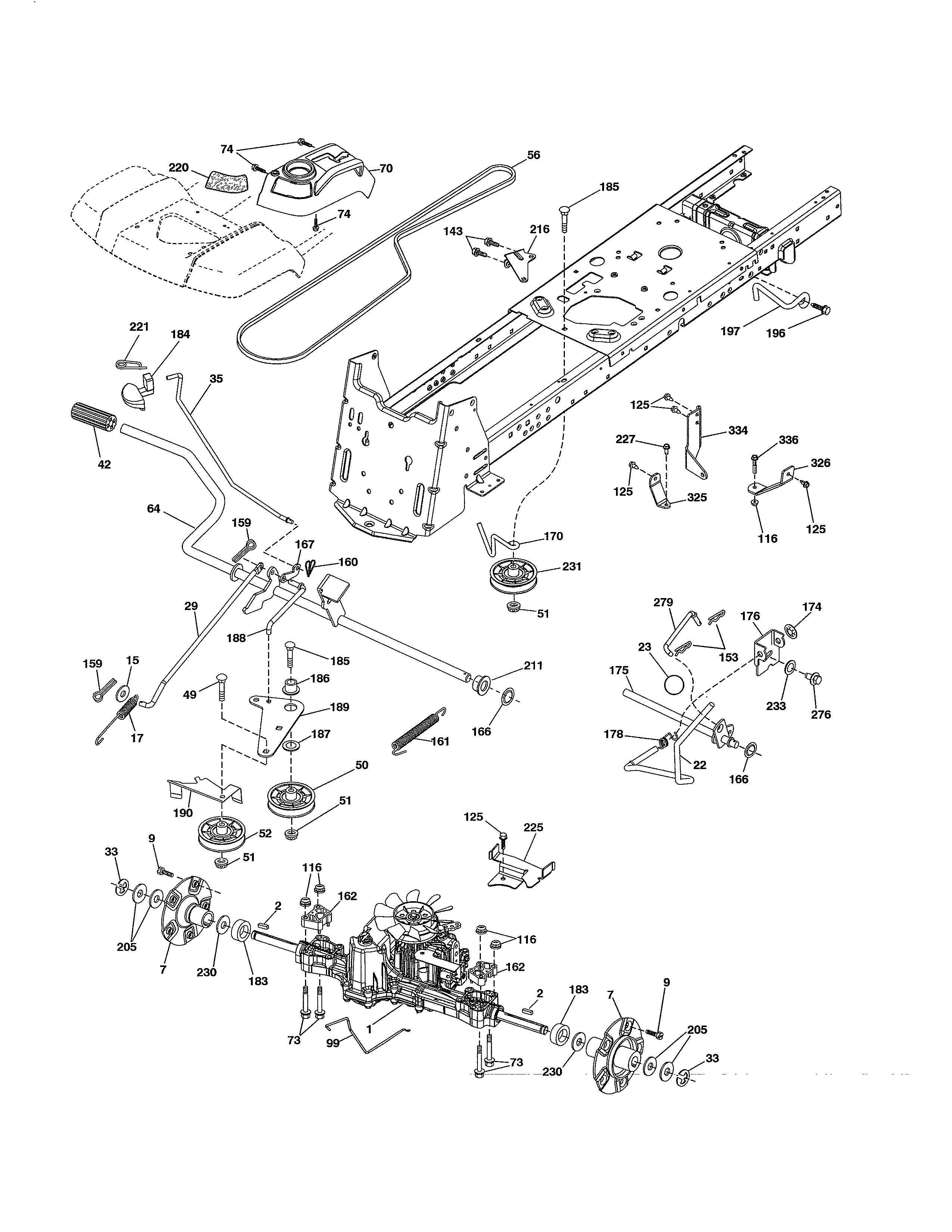 Husqvarna LGT2654-96043018300 drive diagram