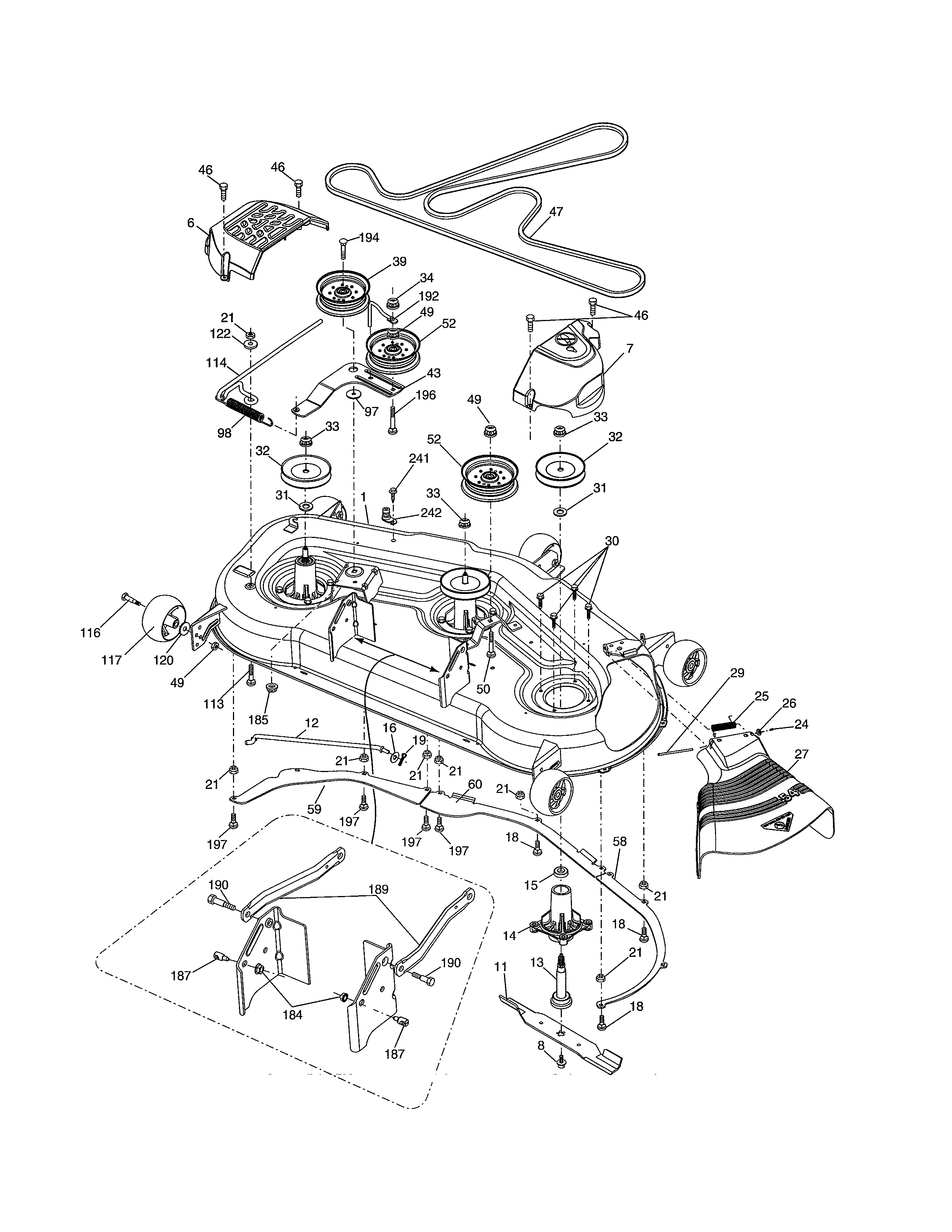 Husqvarna LGT2654-96043018300 mower deck diagram