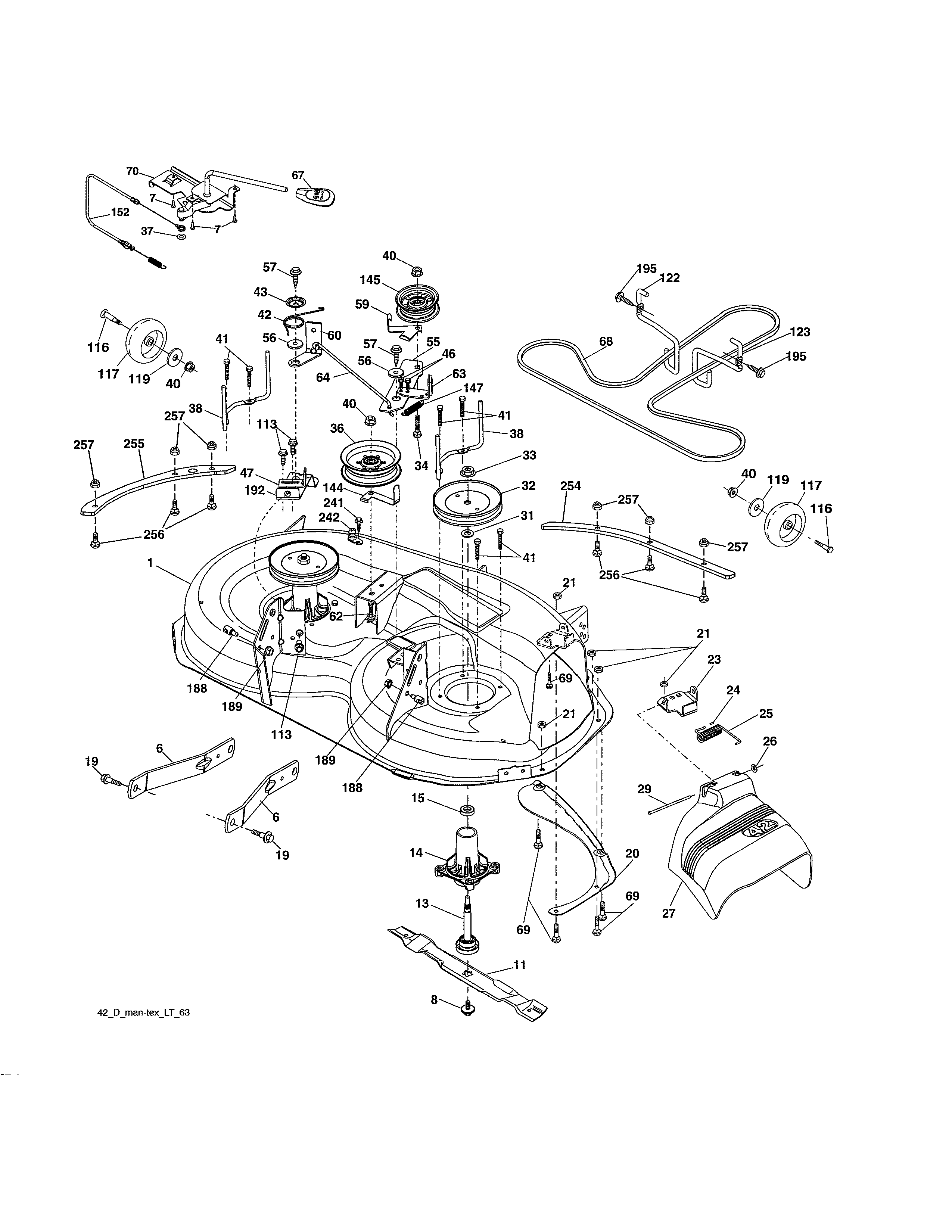 Husqvarna 96043017301 mower deck diagram