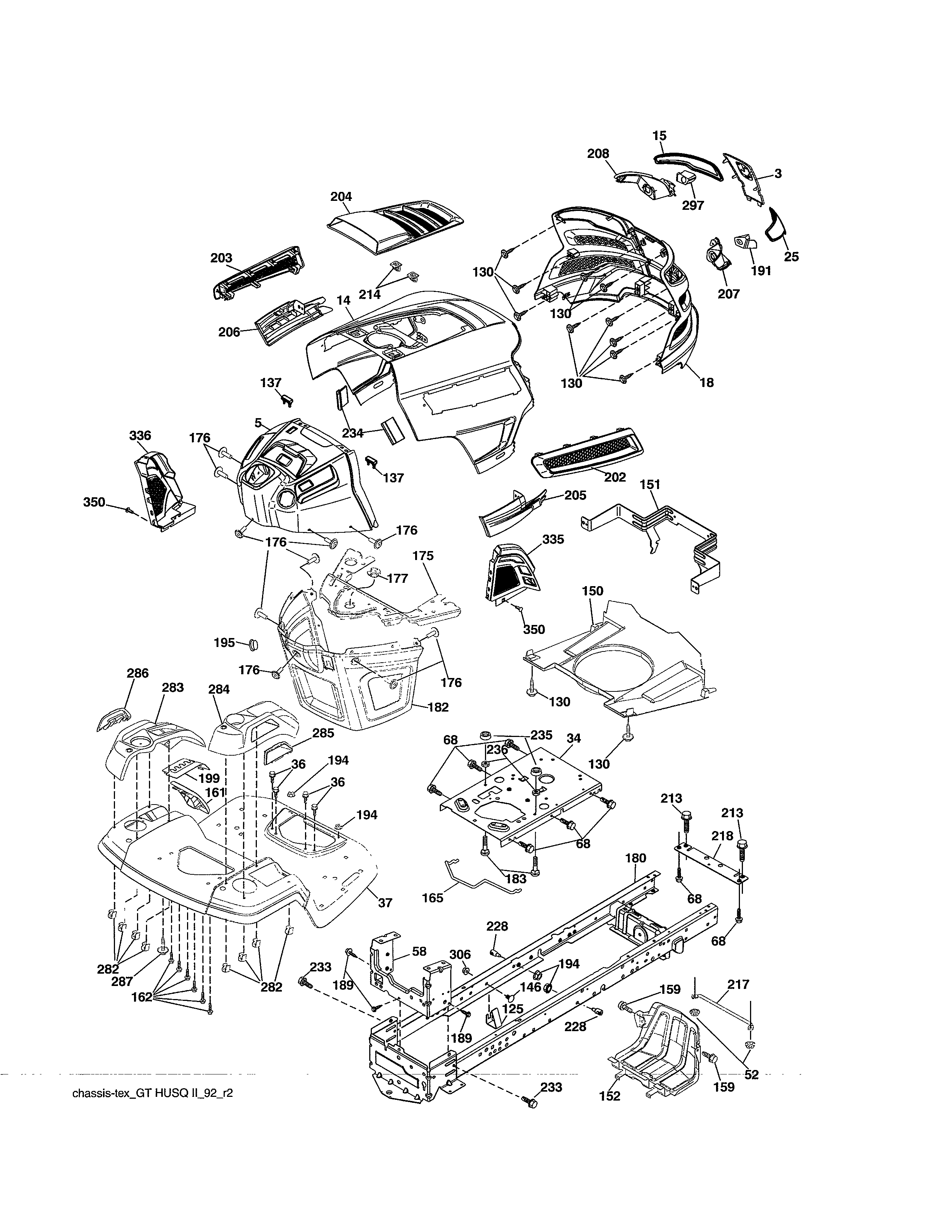 Husqvarna YTH24V54-96043018800 chassis diagram