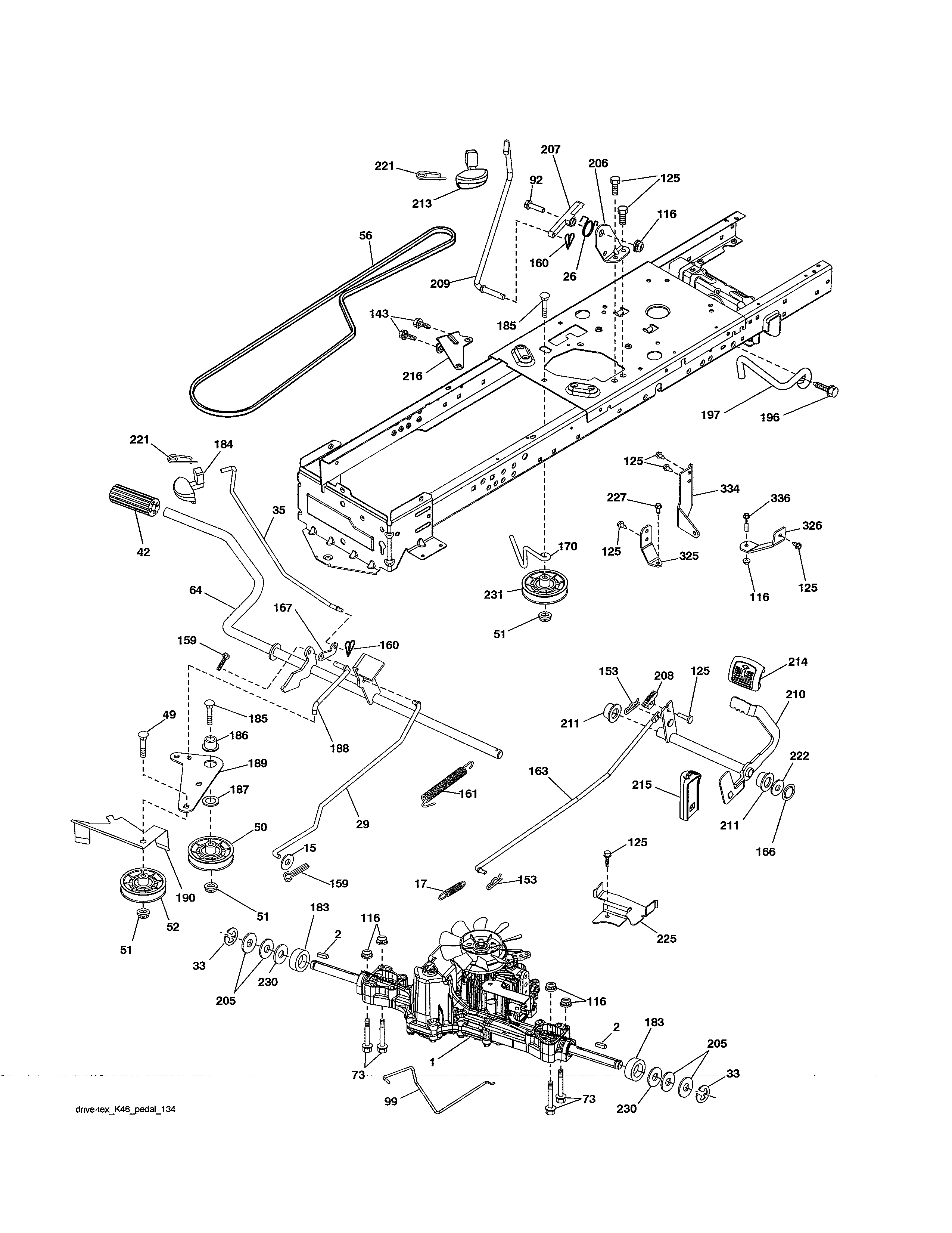 Husqvarna YTH24V54-96043018800 drive diagram