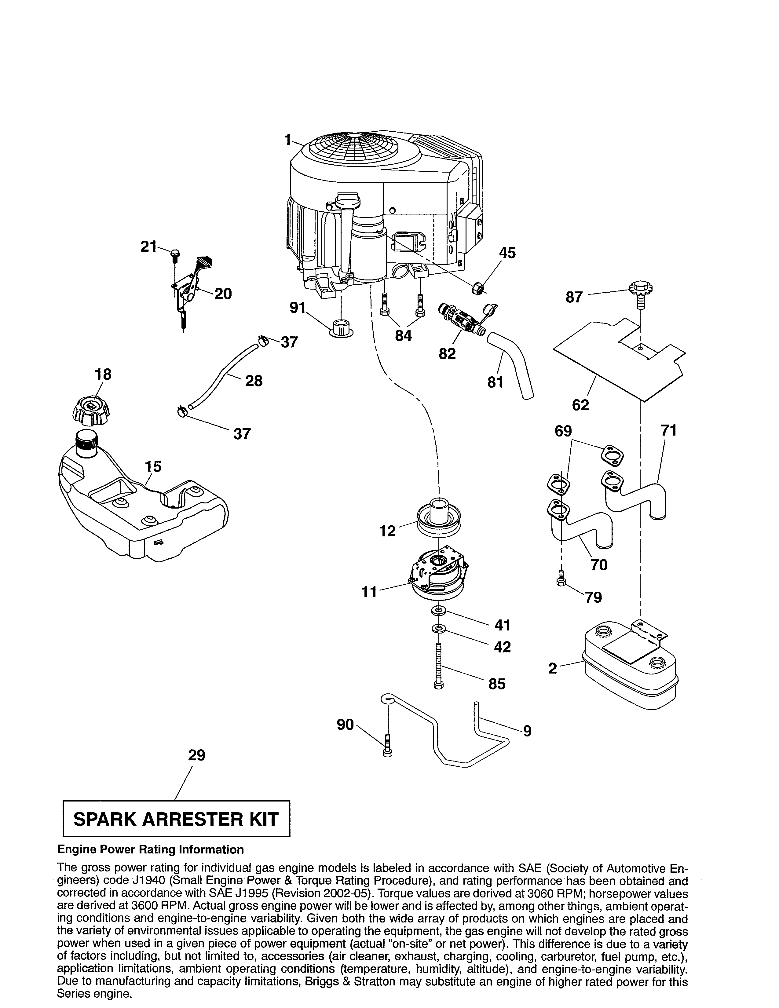 Husqvarna YTH24V54-96043018800 engine diagram