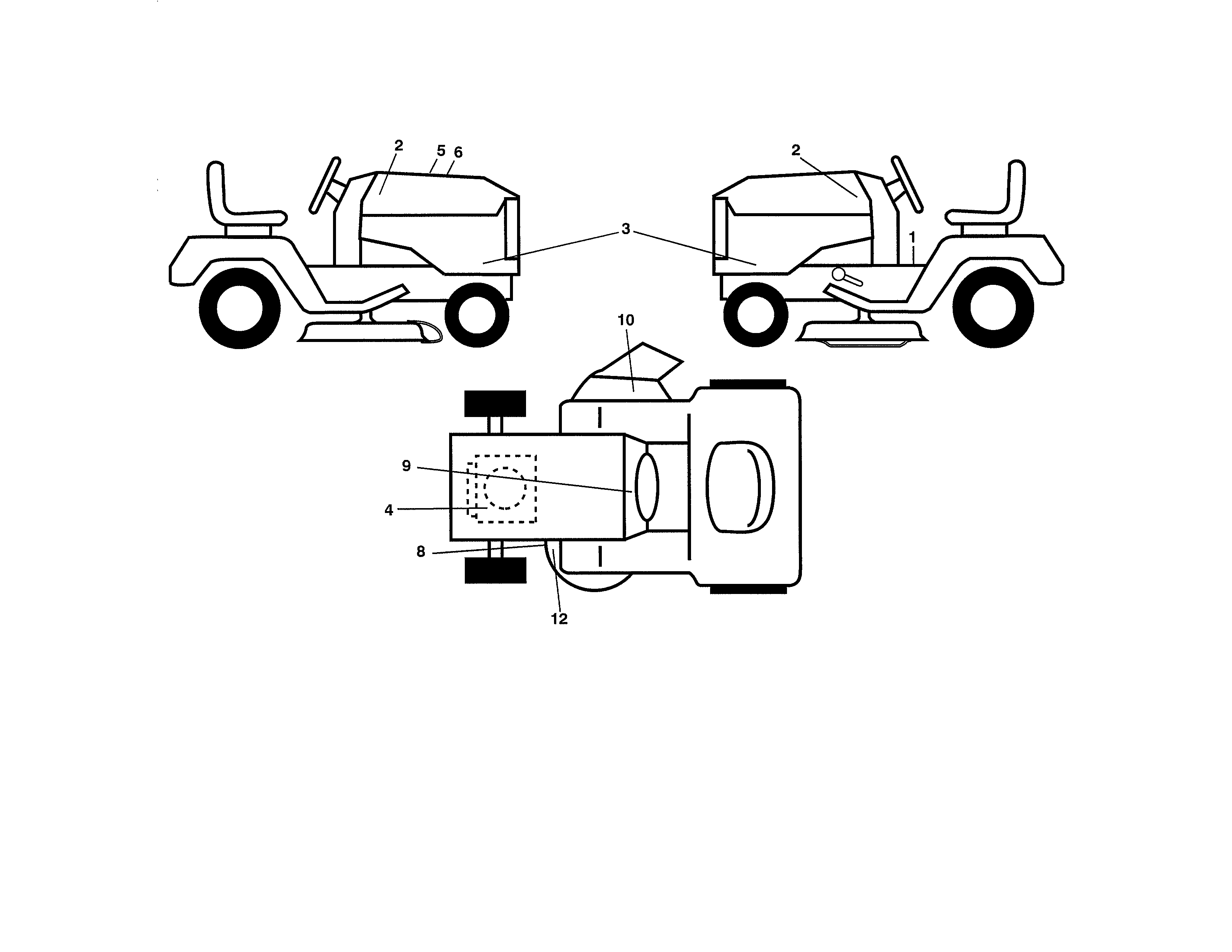 Husqvarna YTH24V54-96043018800 decals diagram