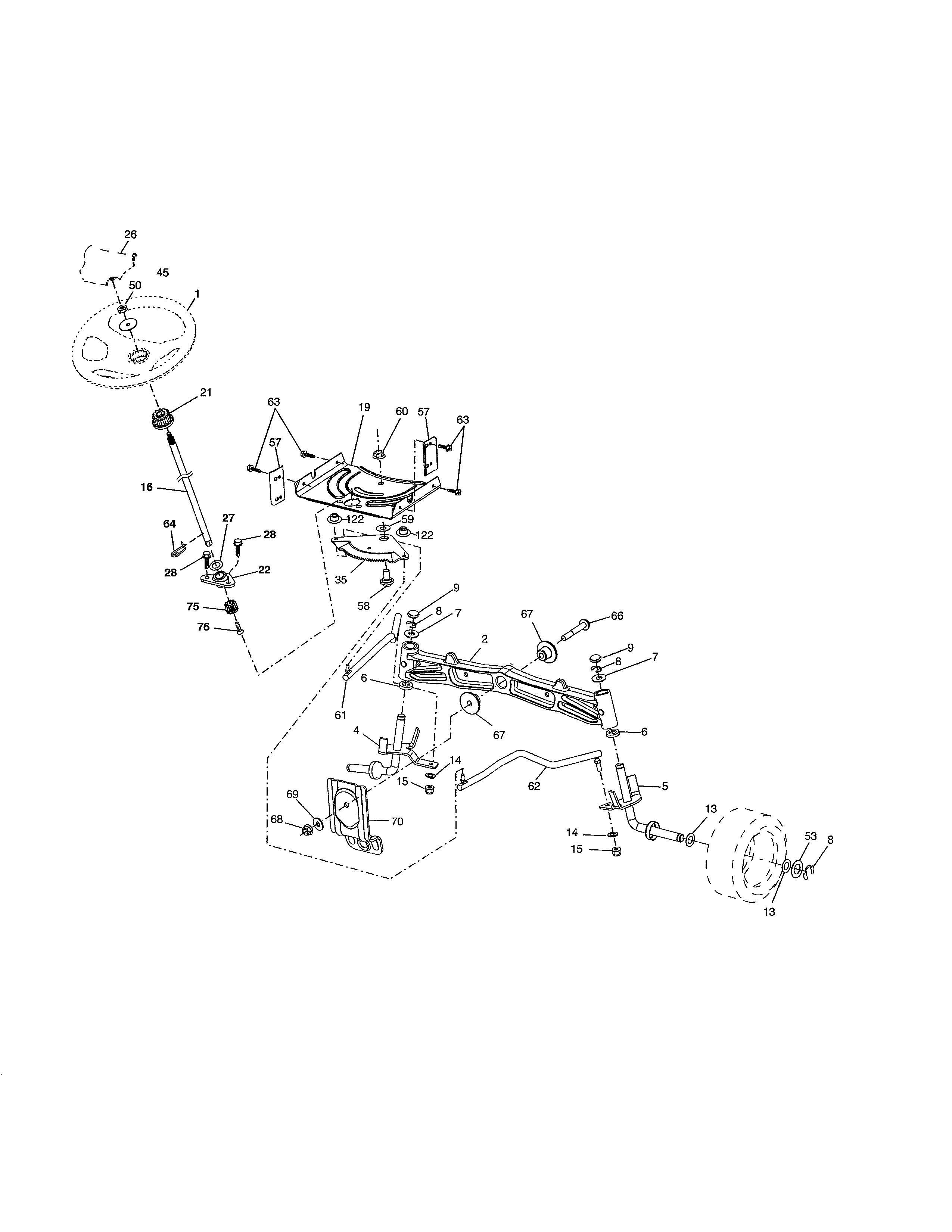 Husqvarna YTH22V46-96043018101 steering diagram