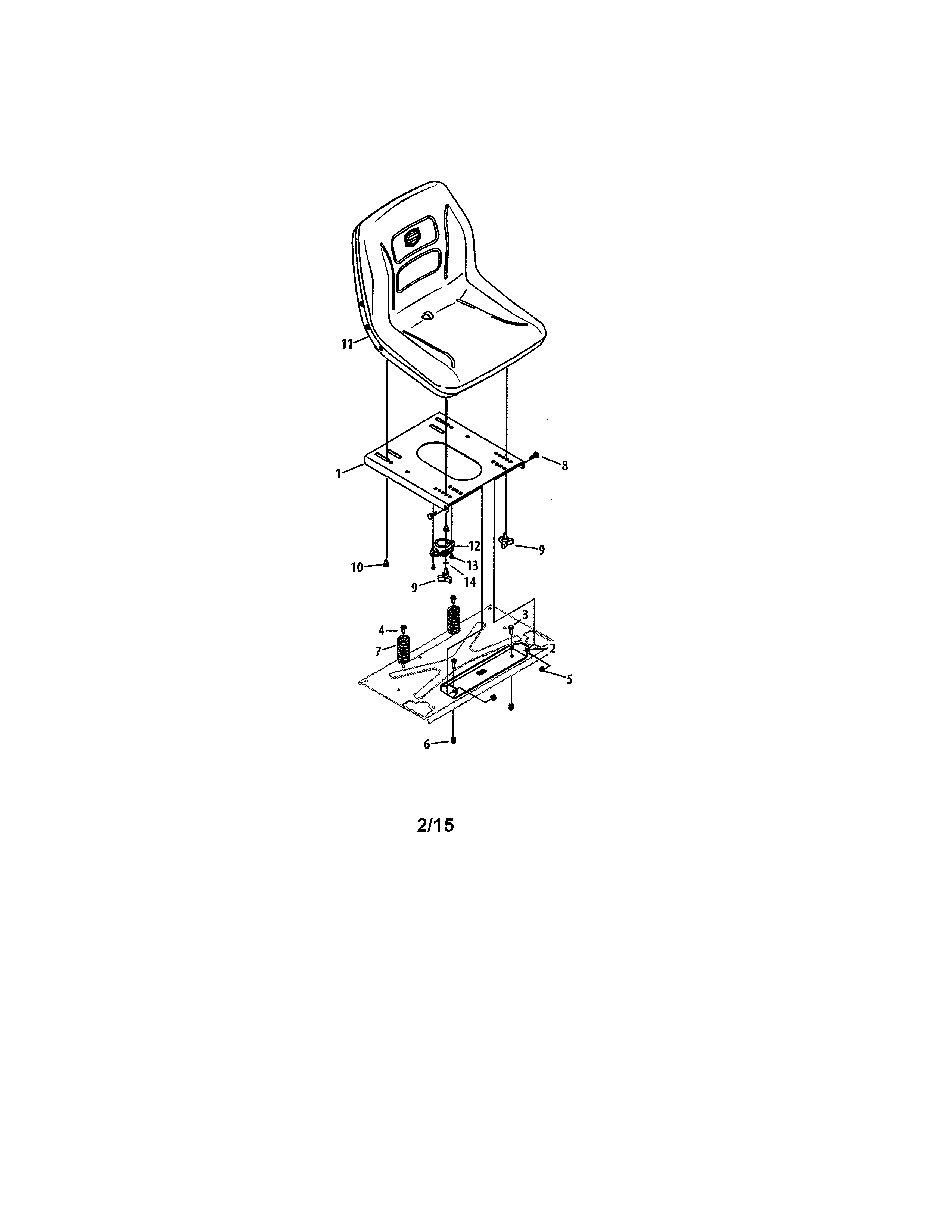 Craftsman 247204112 seat diagram
