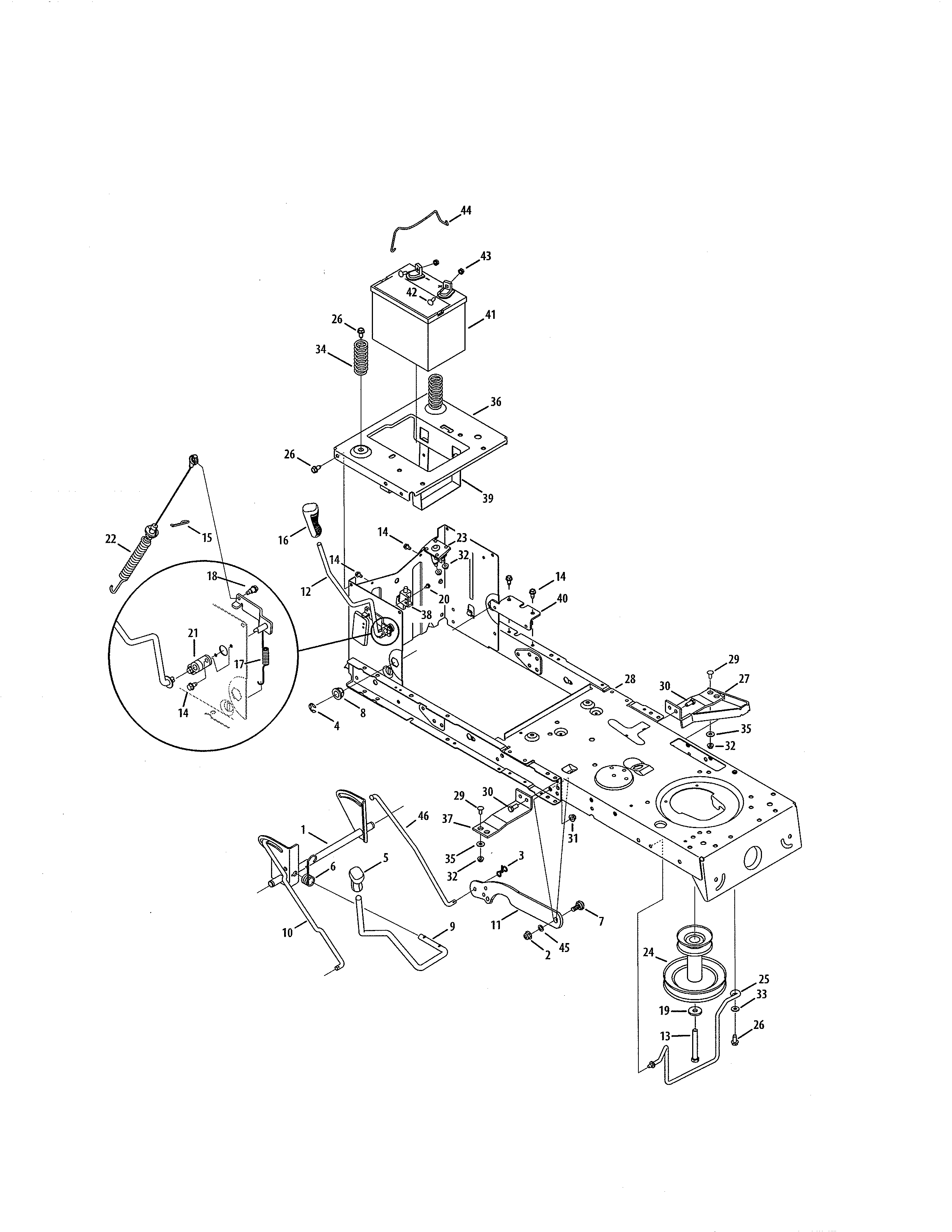 Craftsman 247203702 frame/battery diagram