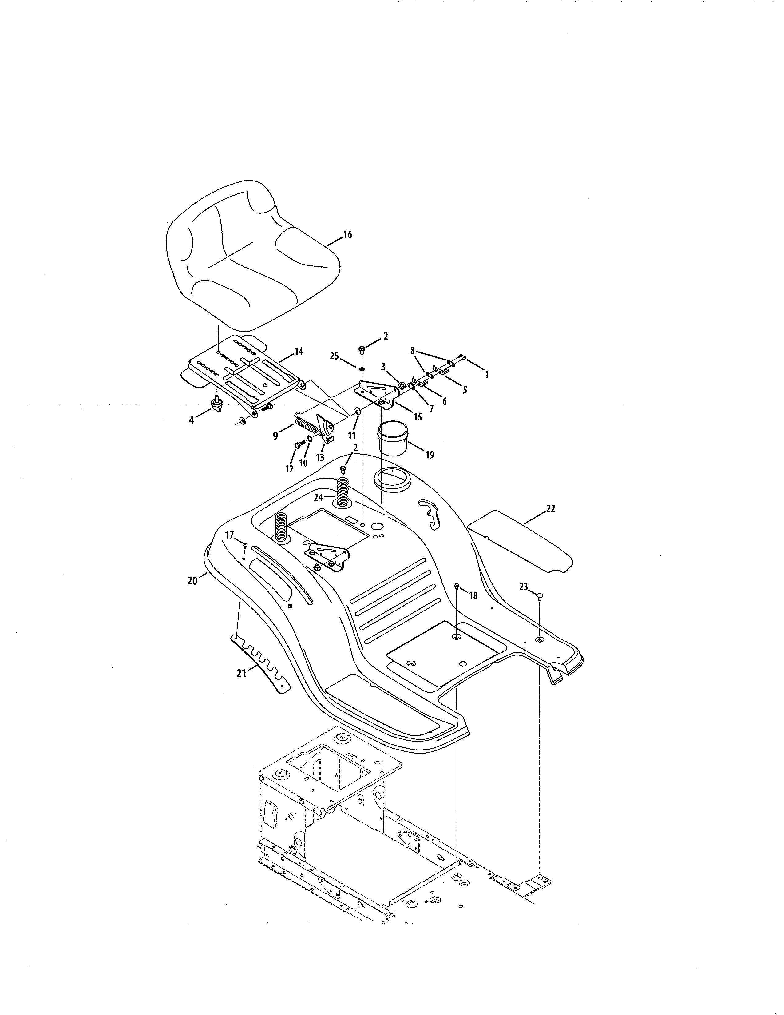 Craftsman 247203712 seat/fender diagram