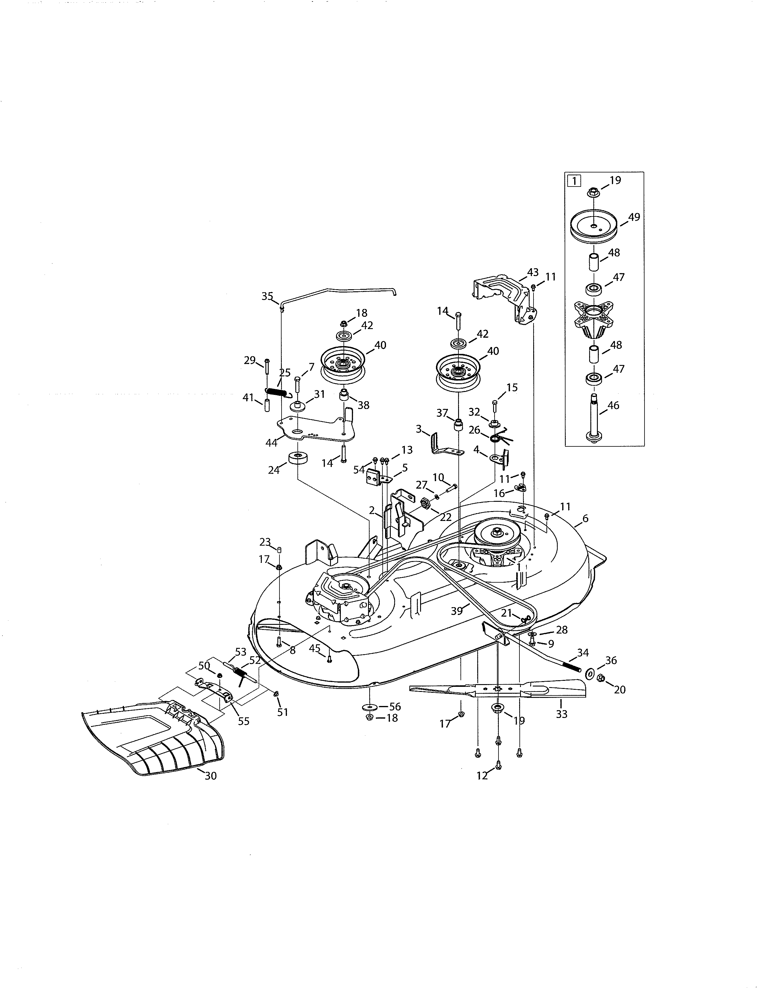Craftsman 247203712 deck/spindle assembly diagram