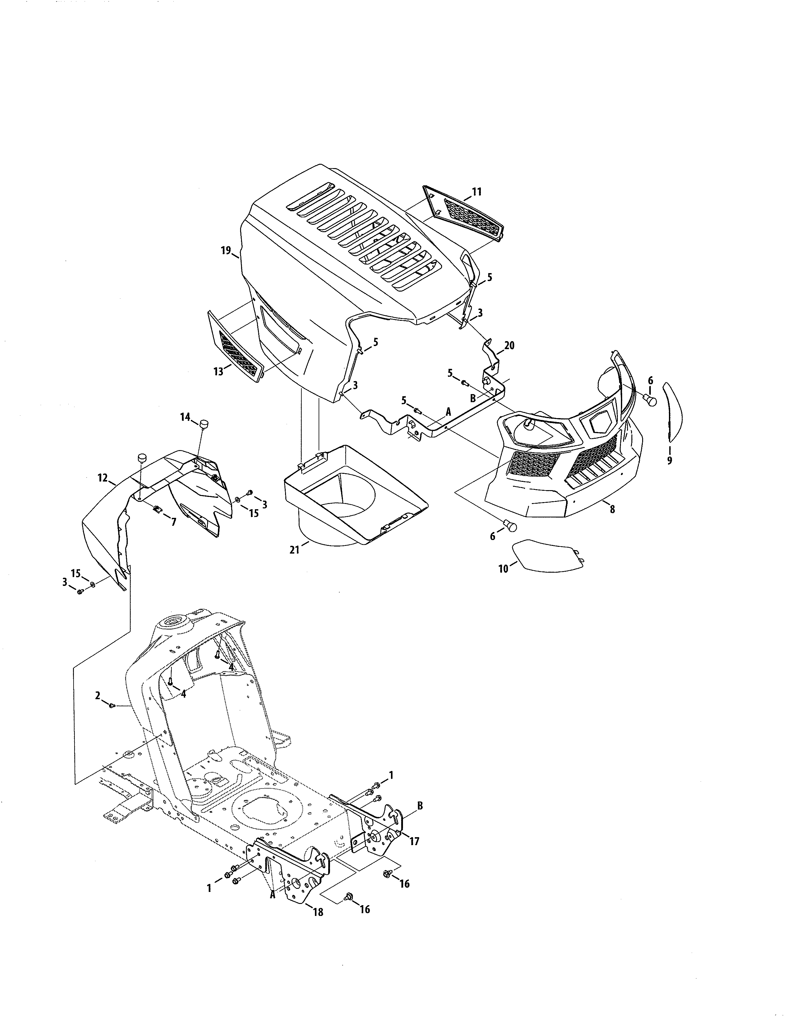 Craftsman 247203724 hood/bumper diagram