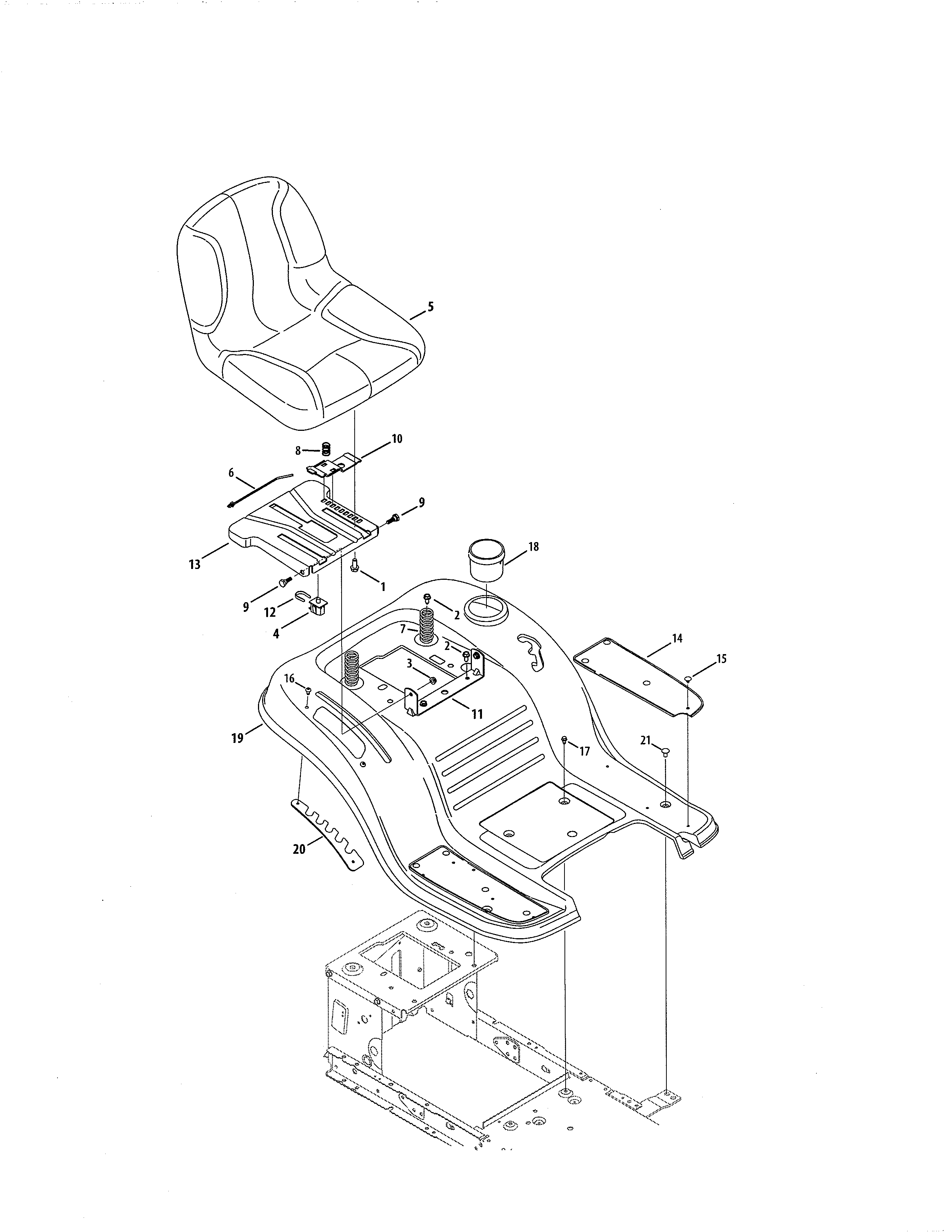 Craftsman 247203724 seat/fender diagram