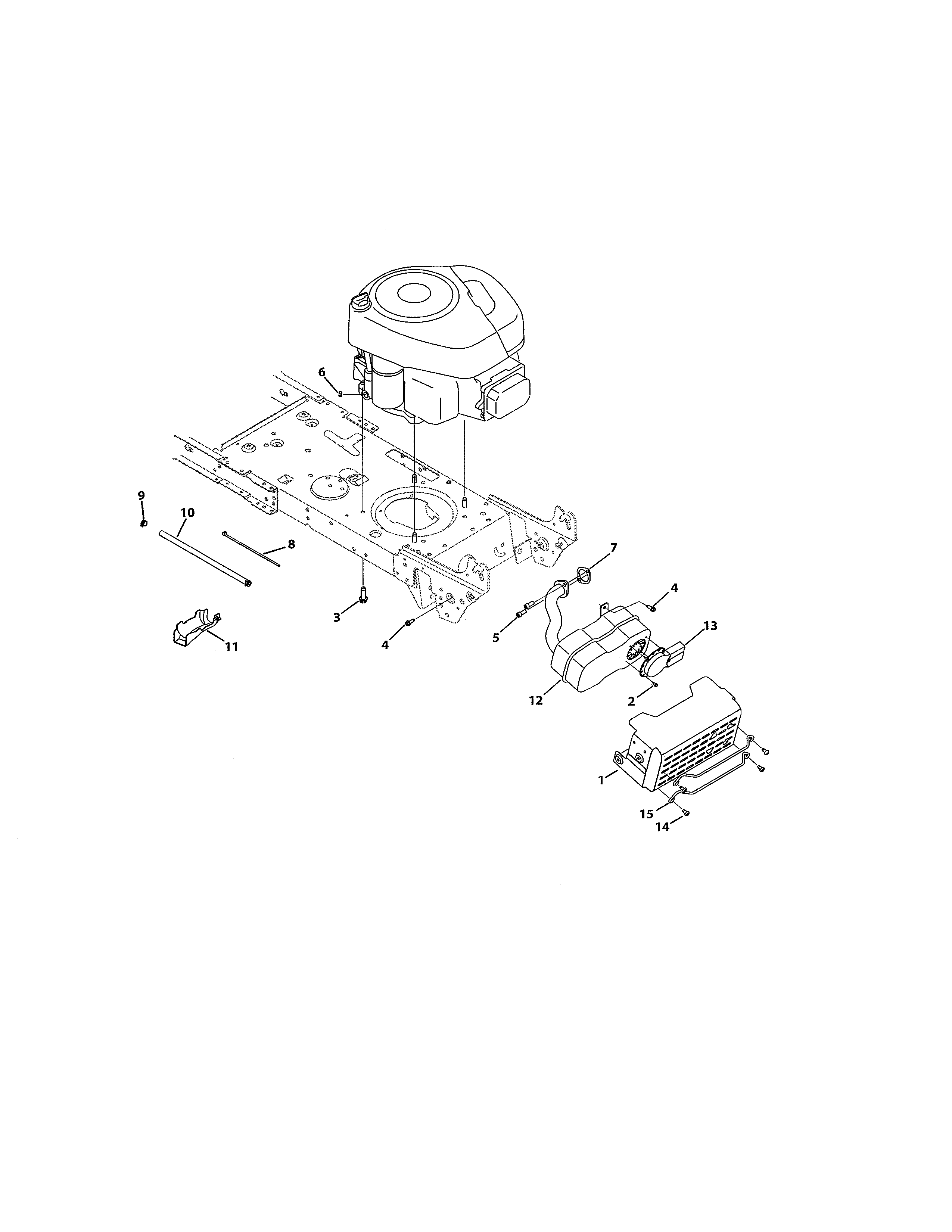 MTD 13AD78XS099 engine/muffler diagram