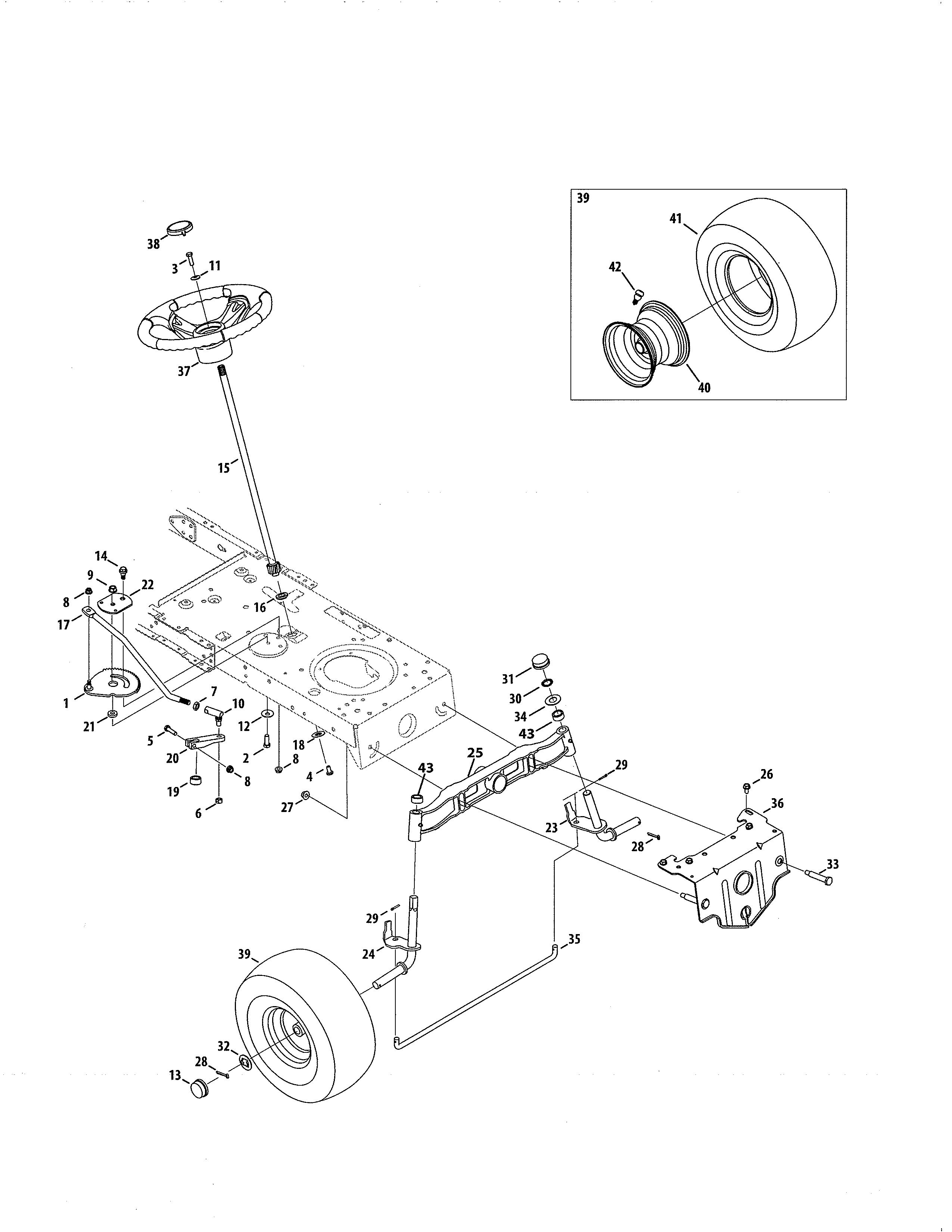 MTD 13AP78XS099 steering diagram