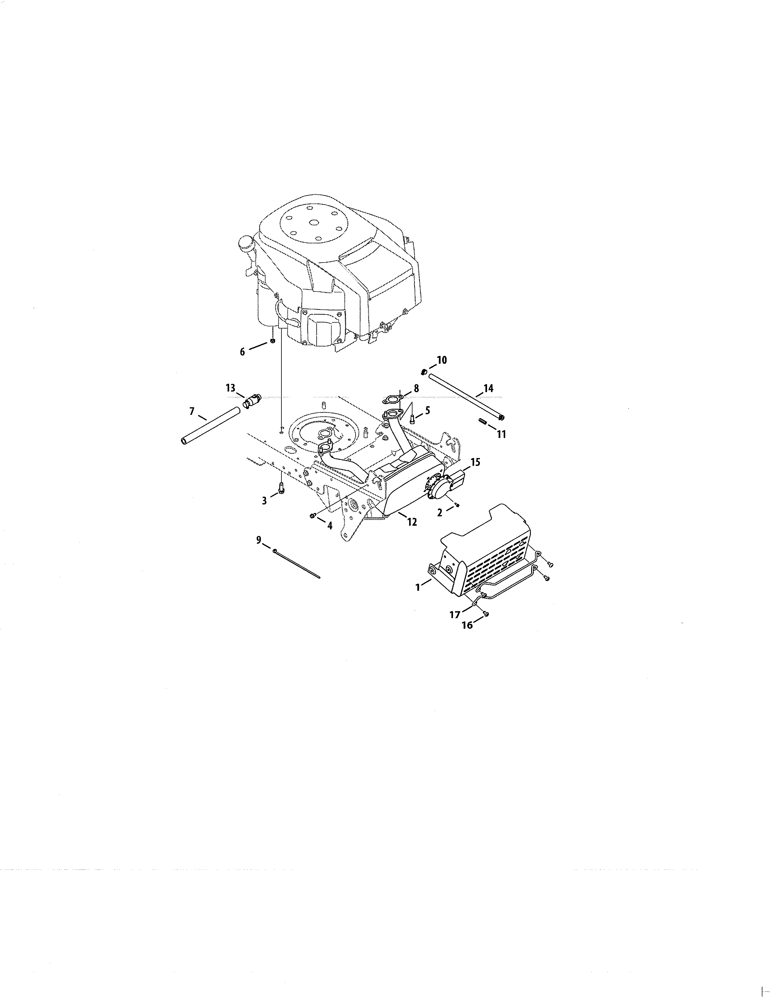 MTD 13AP78XS099 engine/muffler diagram