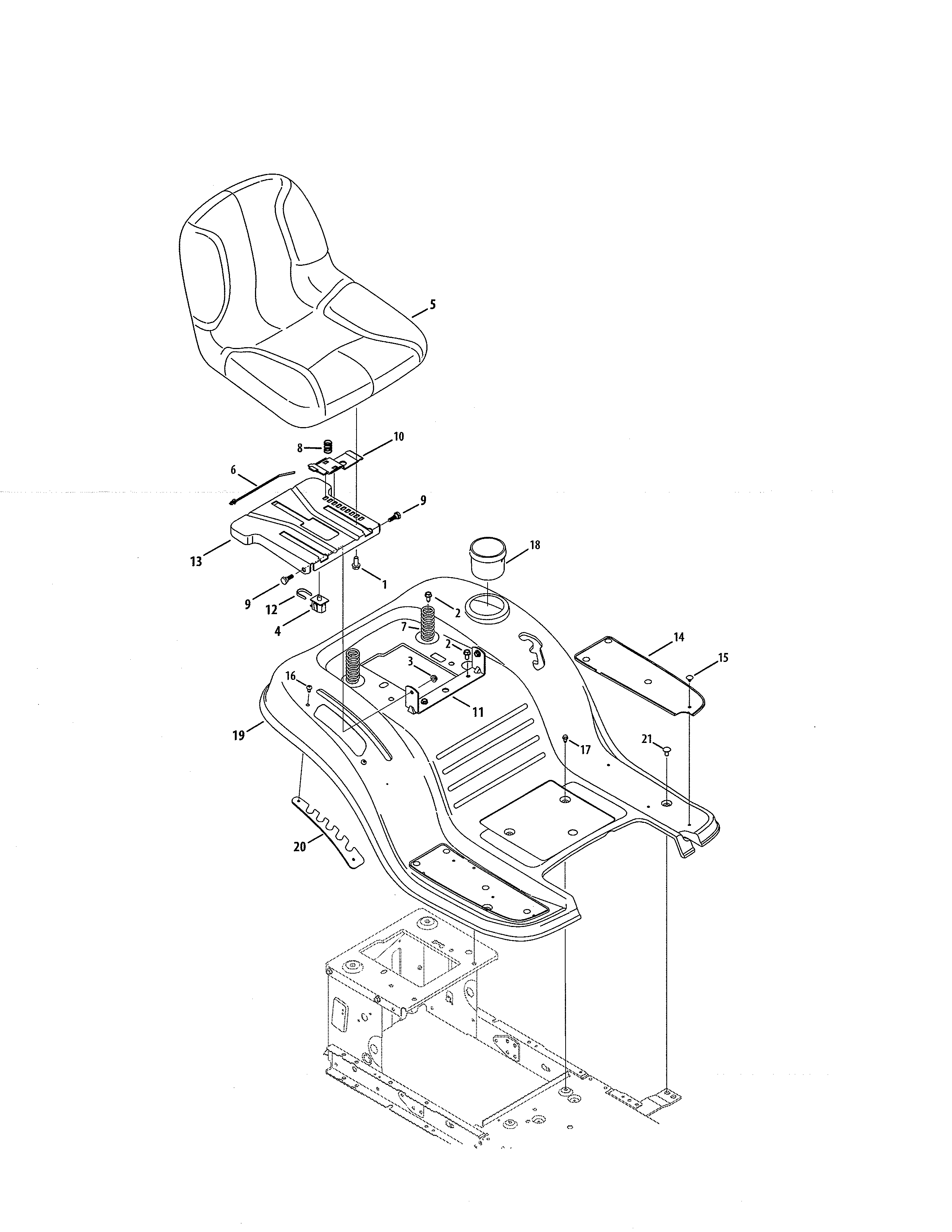 Craftsman 247203772 seat/fender diagram