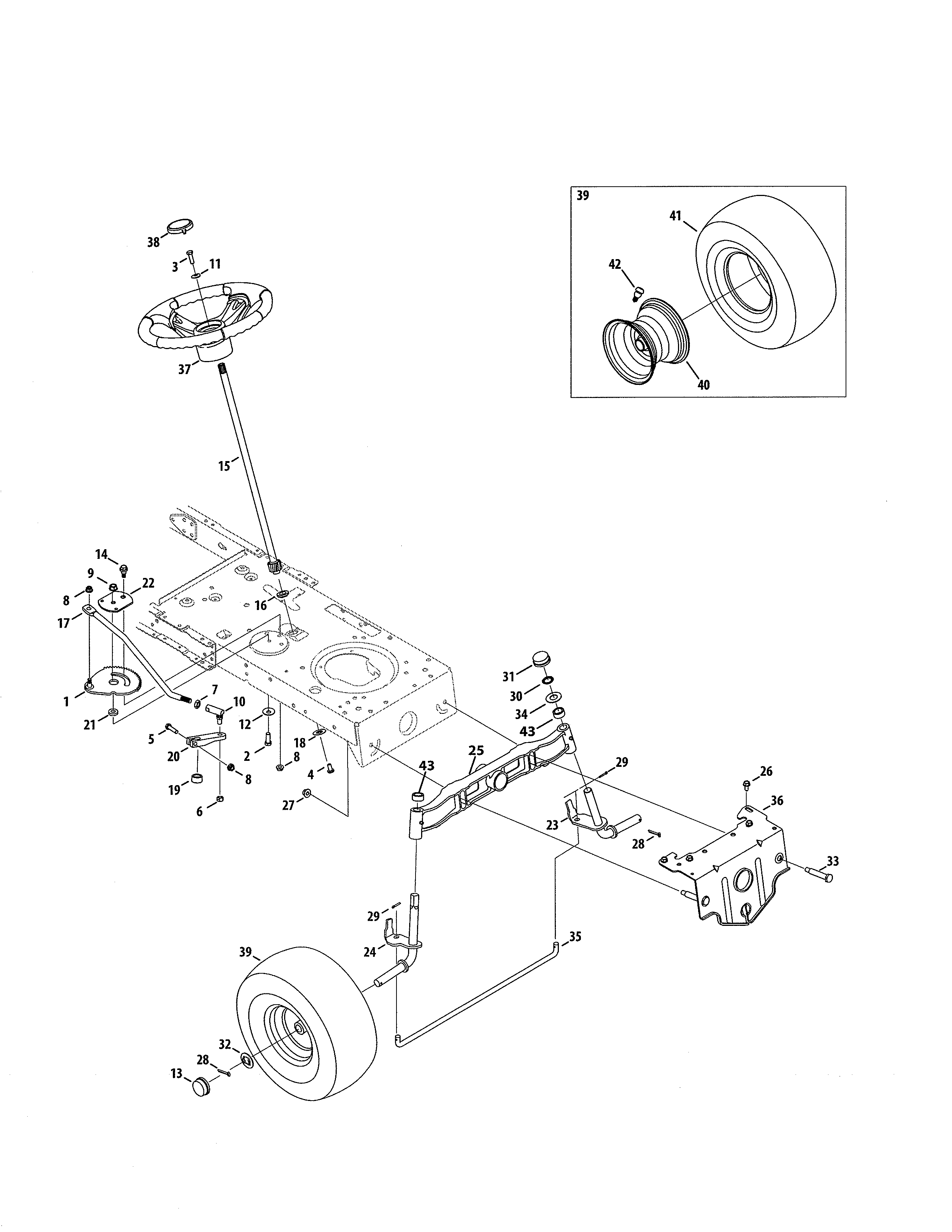 MTD 13AP79XT099 steering diagram