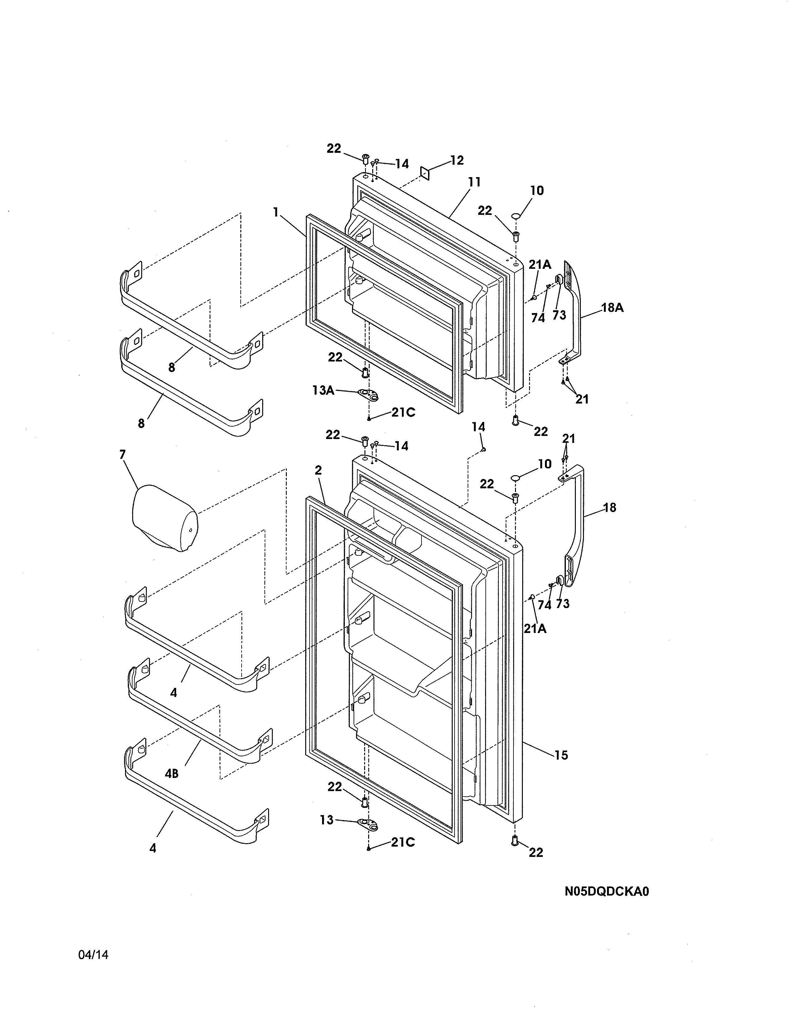 Kenmore 2537888301E door diagram