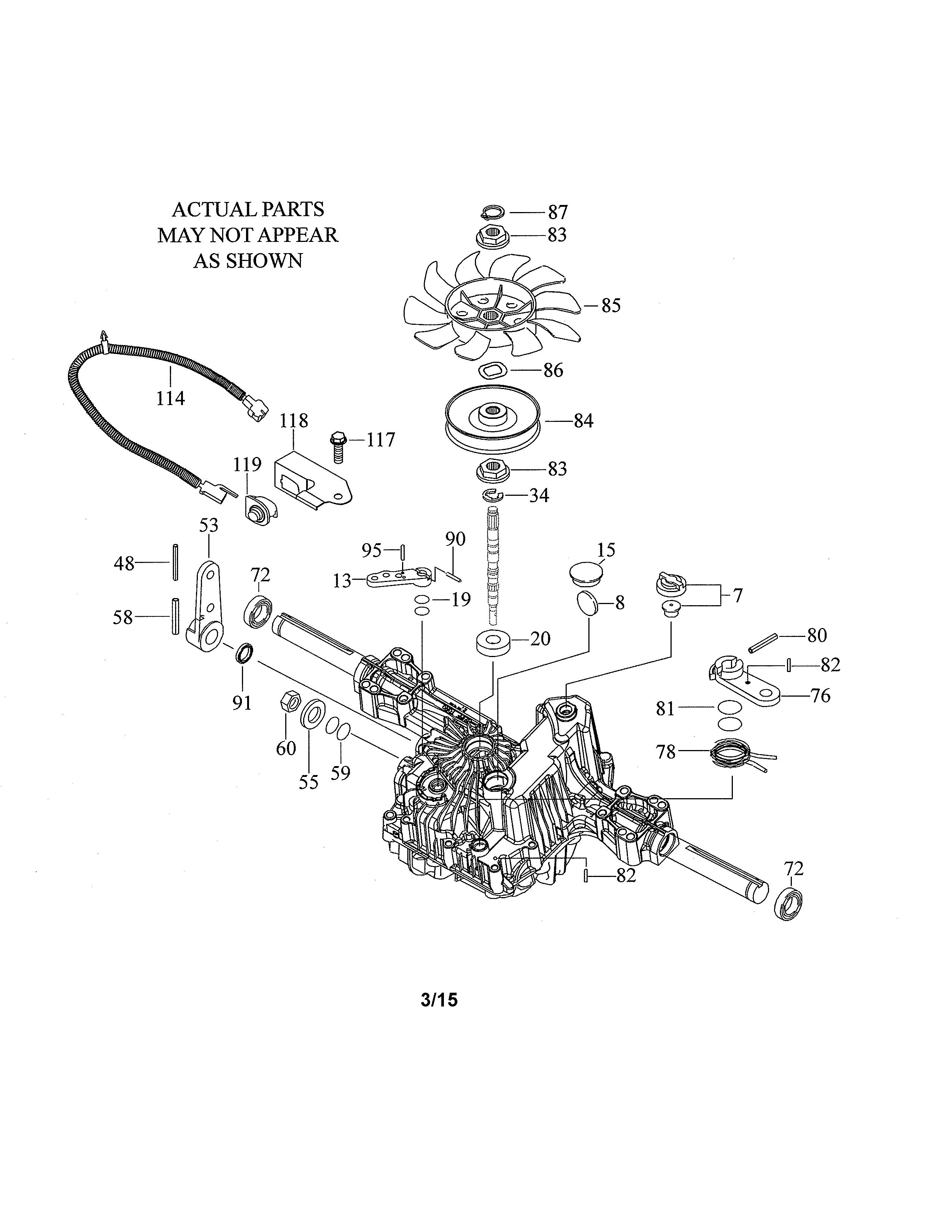 Husqvarna YTH24V48-96043018200 transaxle diagram