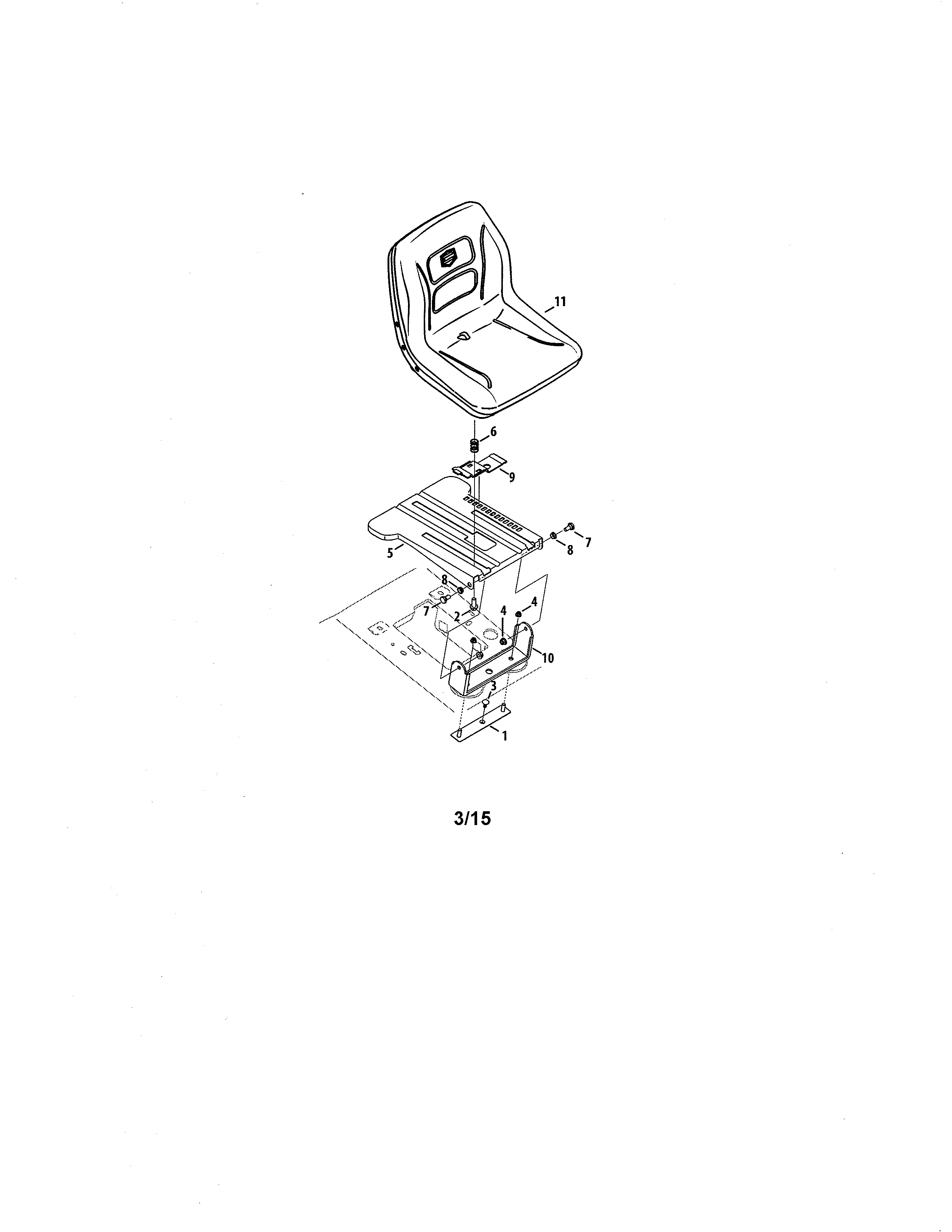MTD 13APA1ZS099 seat diagram