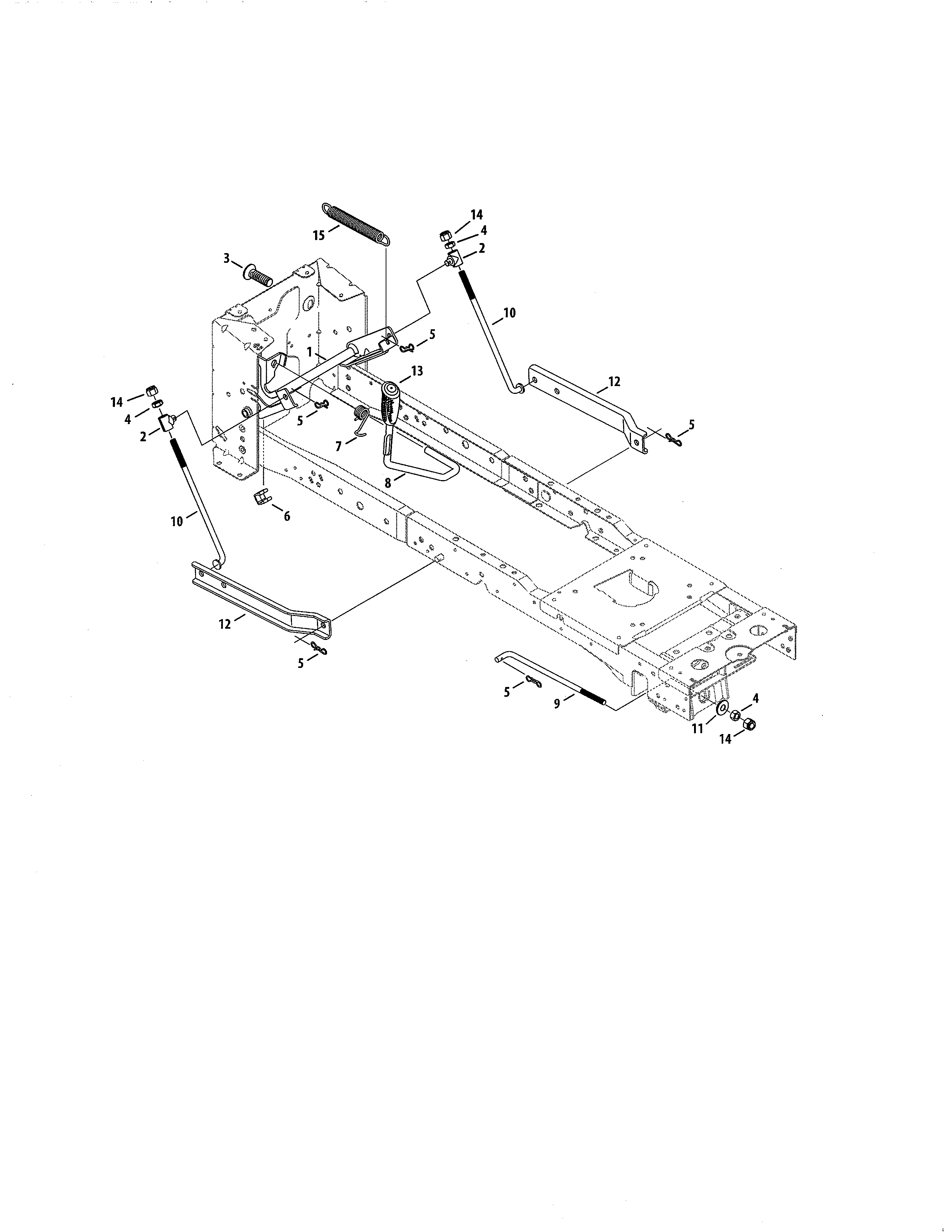 MTD 13APA1ZS099 deck lift diagram