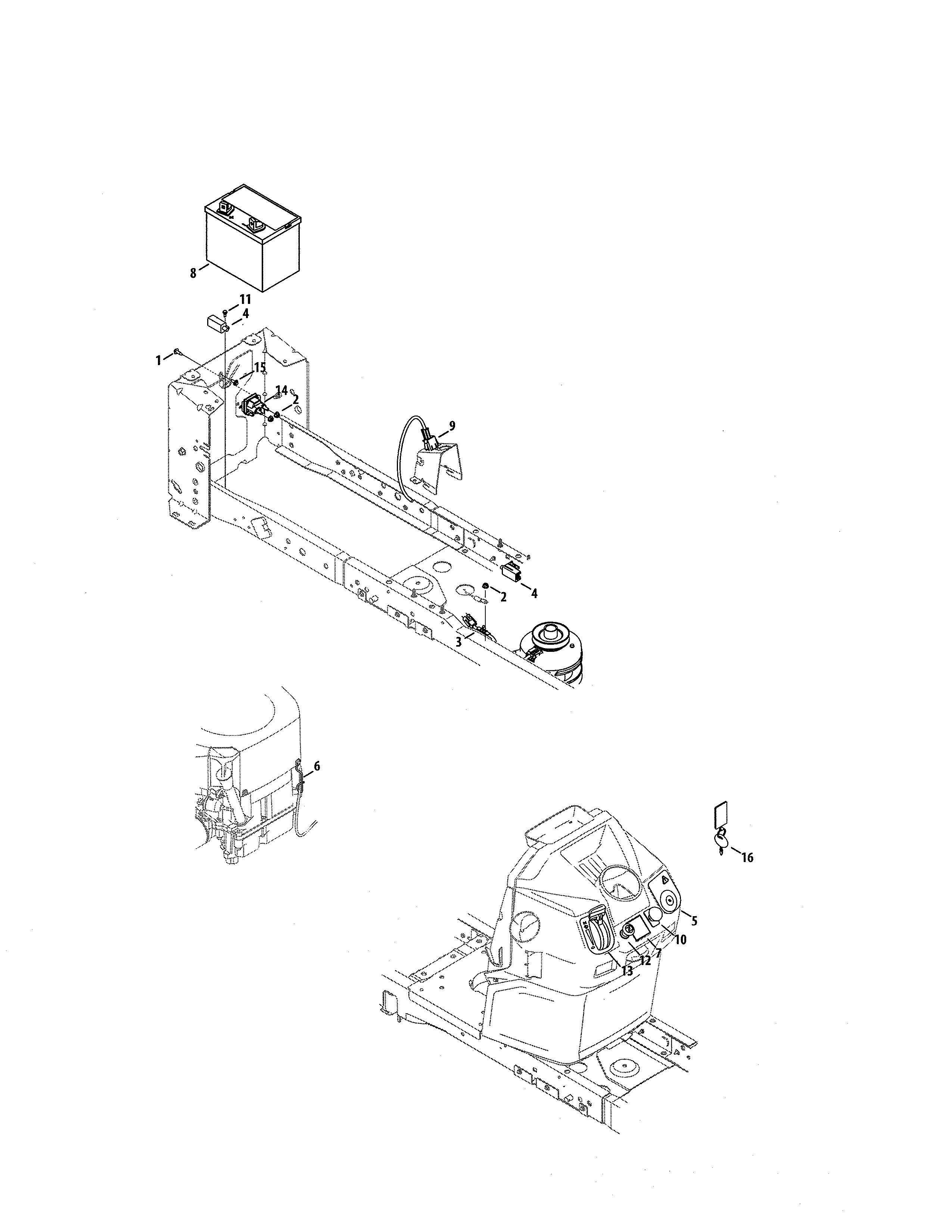 Craftsman 247204420 battery/dash harness diagram