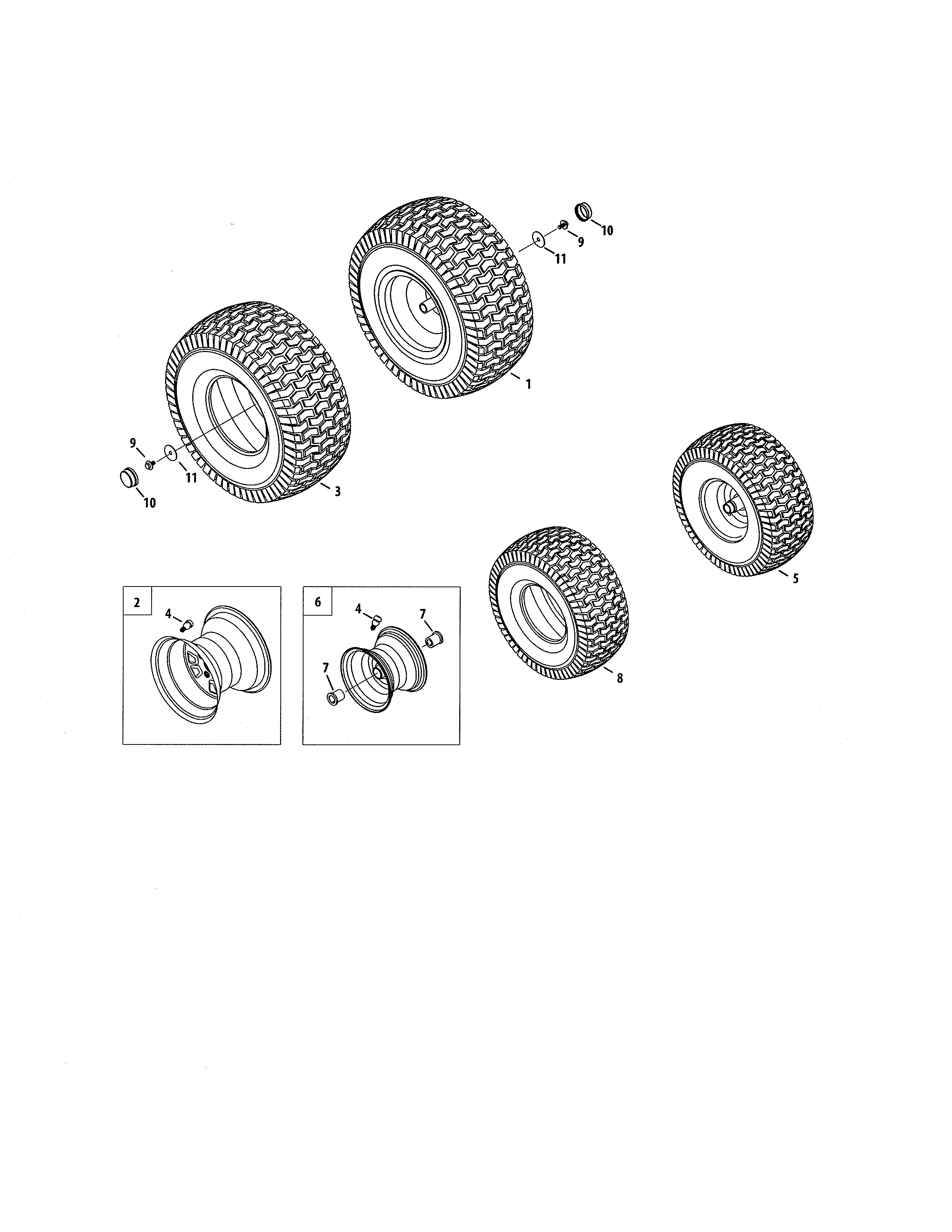 MTD 13A7A1ZW099 wheels diagram