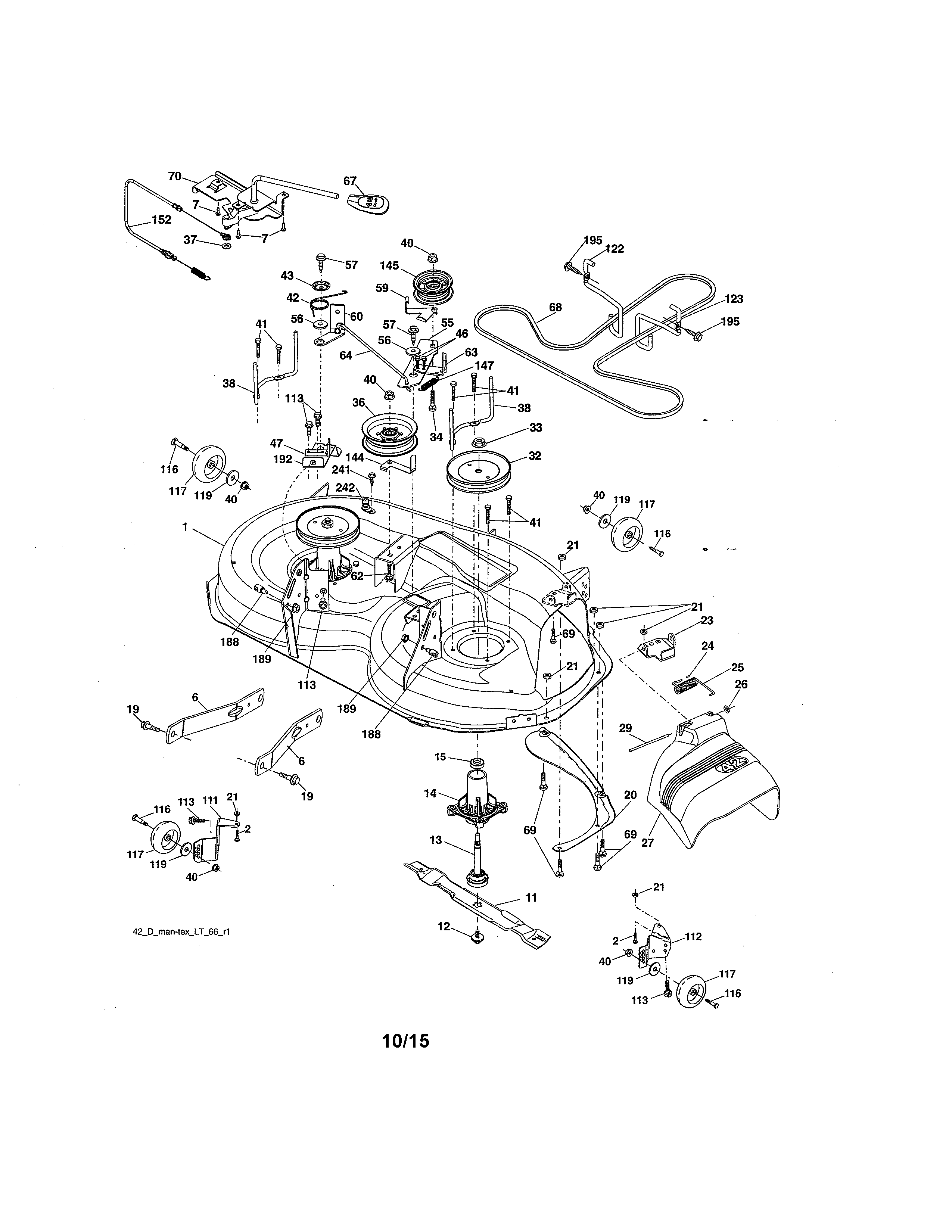 Craftsman 917250821 mower deck diagram