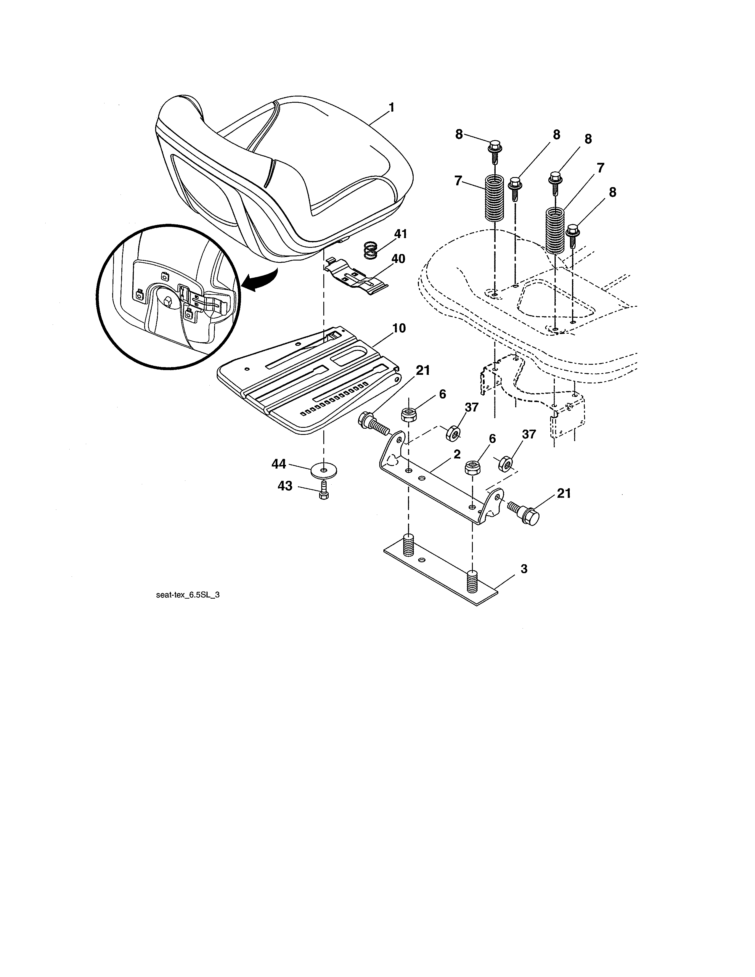 Craftsman 917250831 seat diagram