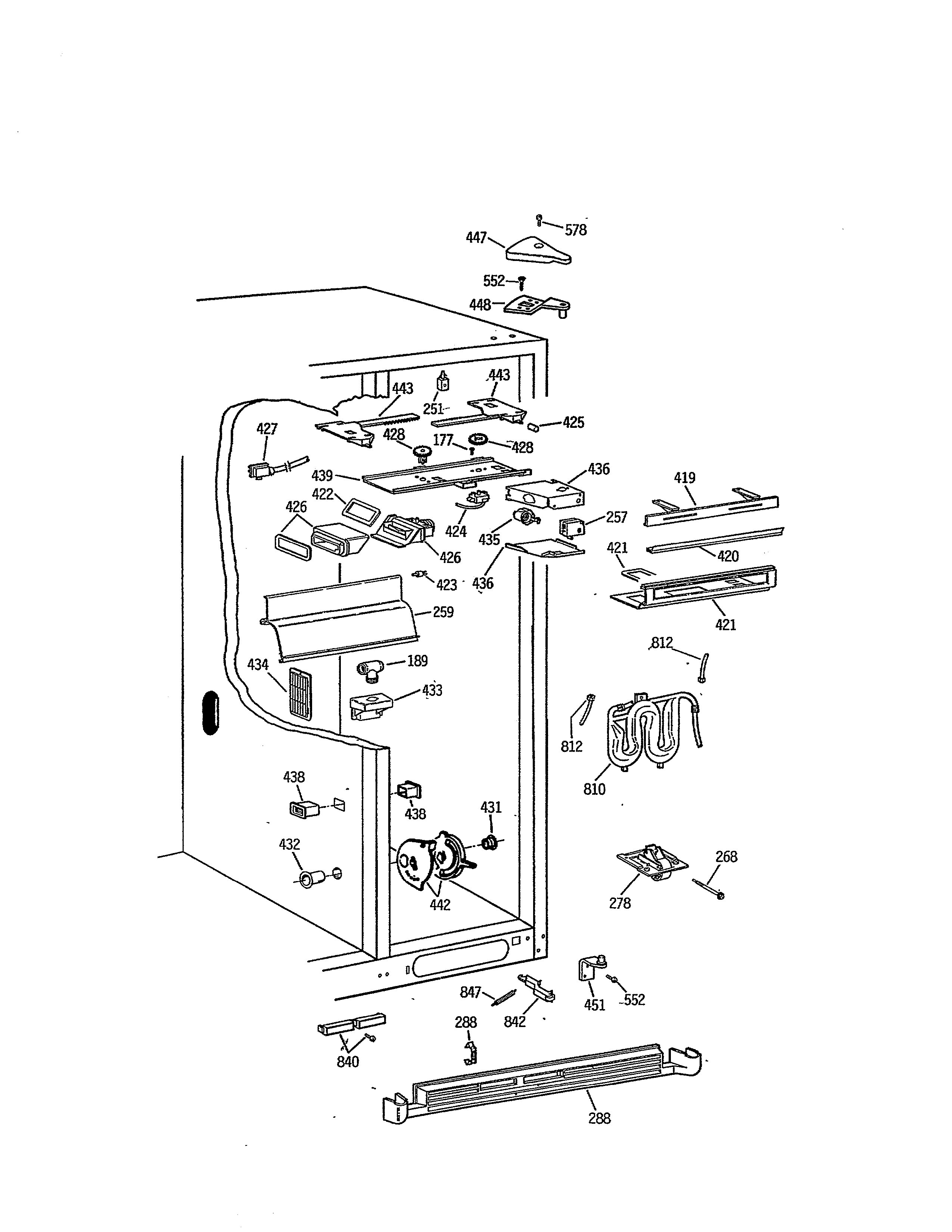 GE TPX24BRYAWW fresh food section diagram