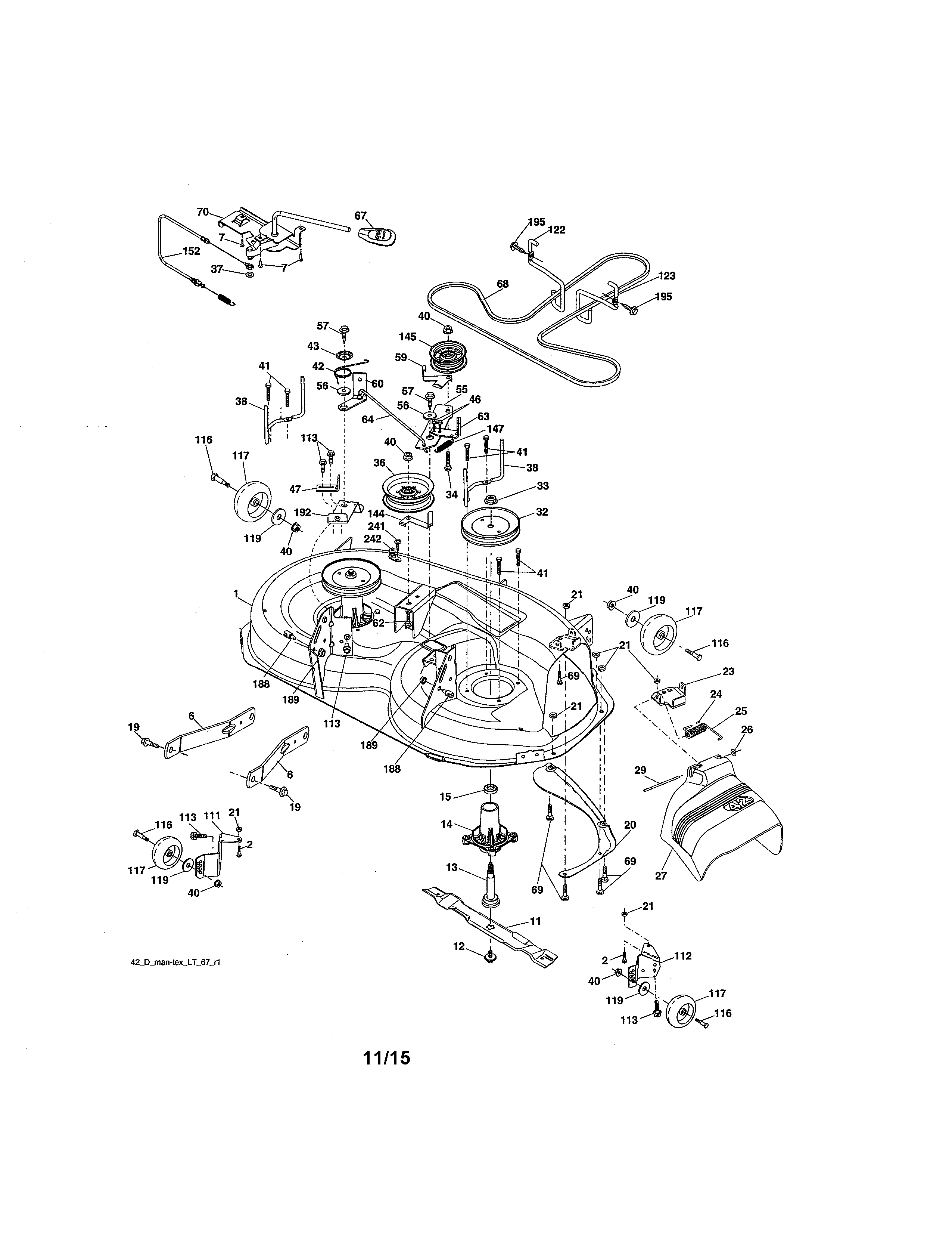 Craftsman 917203861 mower deck diagram