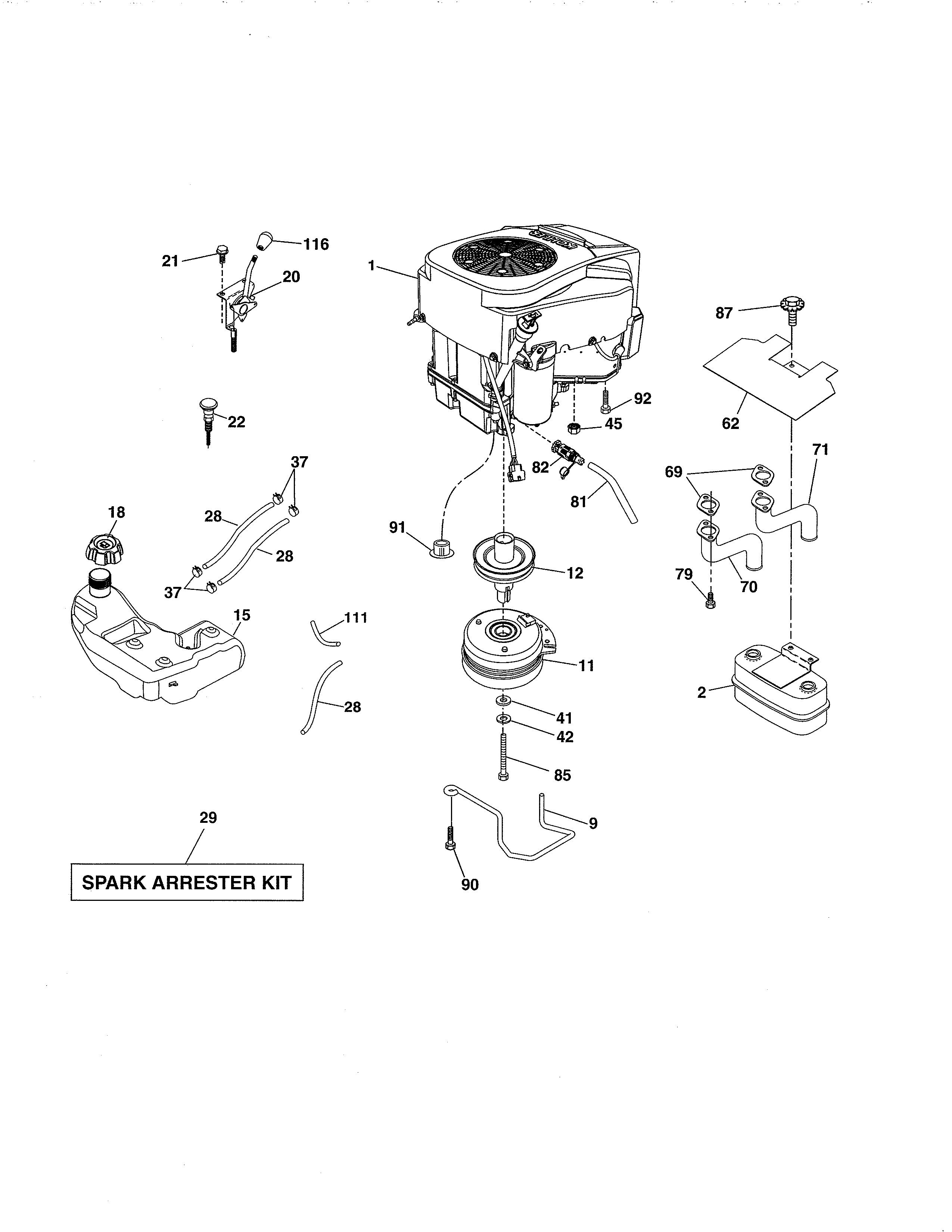 Husqvarna 96043020400 engine diagram