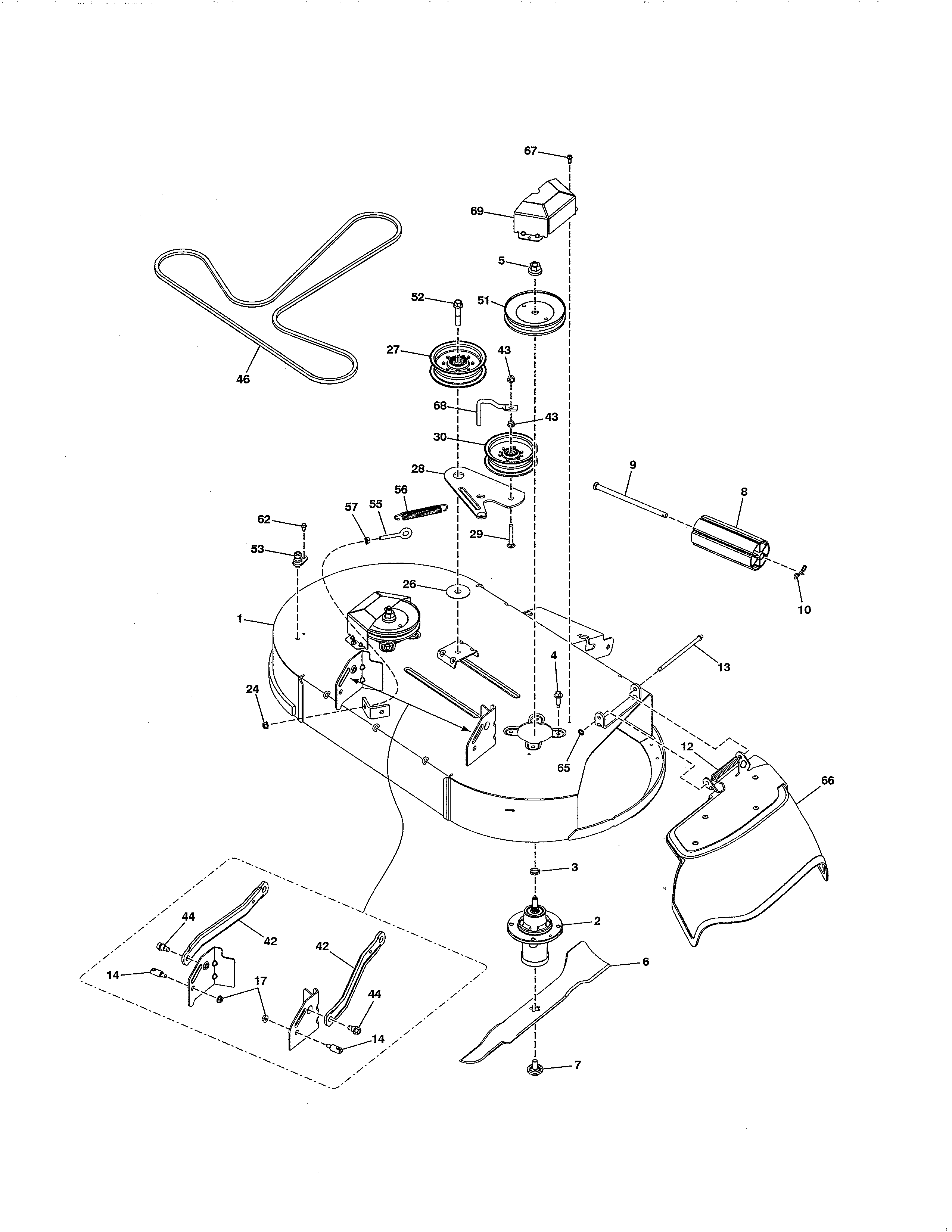 Husqvarna 96043020400 mower deck diagram