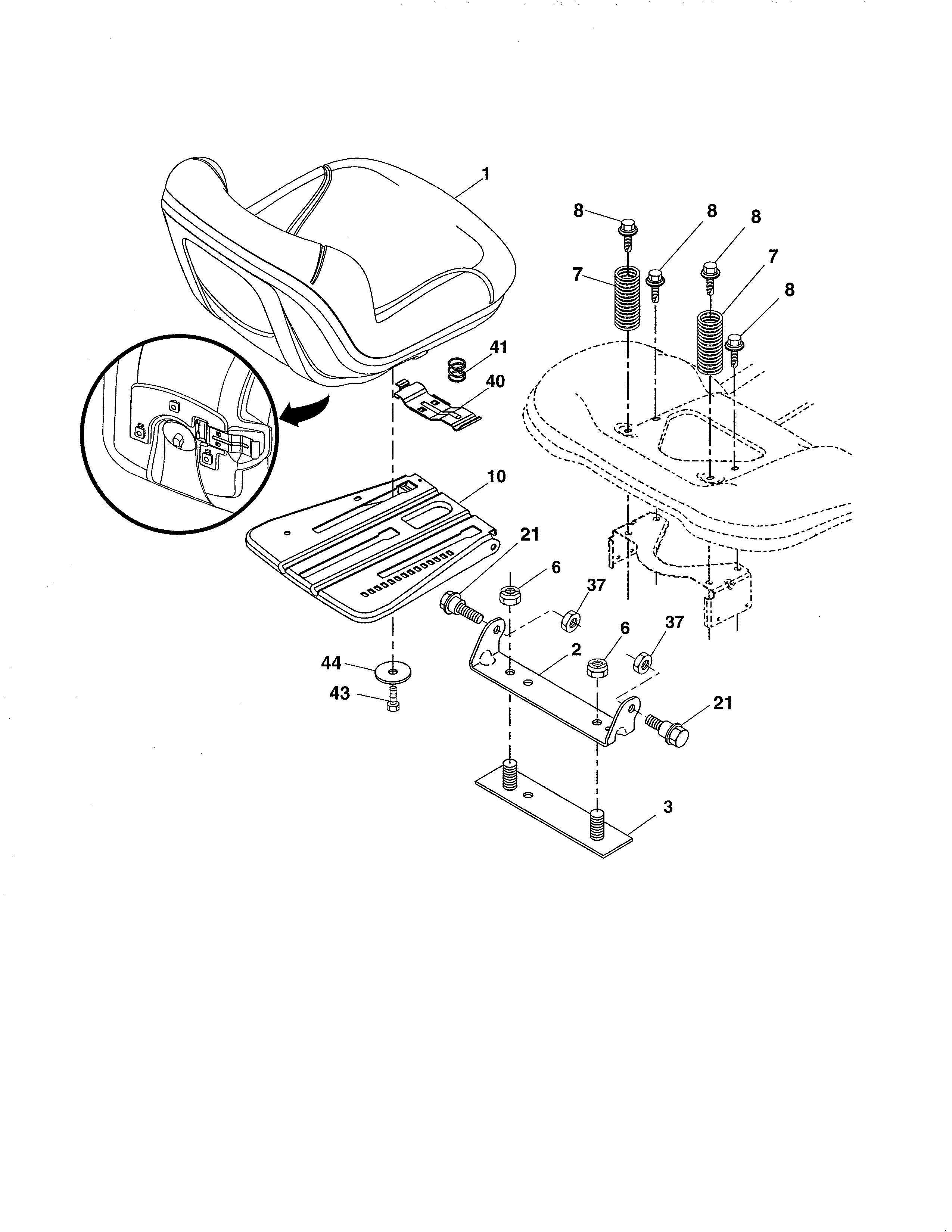 Husqvarna 96043020400 seat diagram