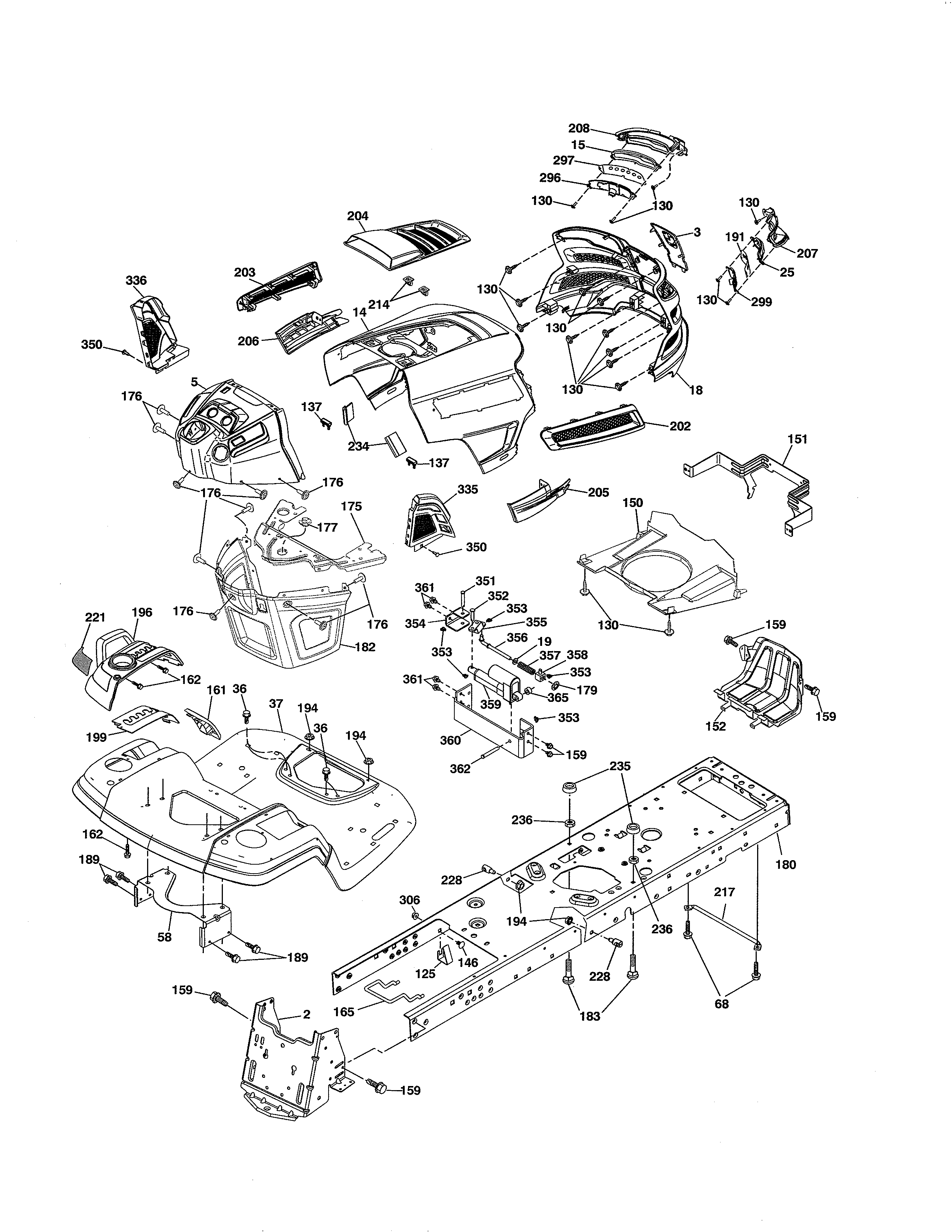 Husqvarna GT48XLSI (96043017700) chassis diagram