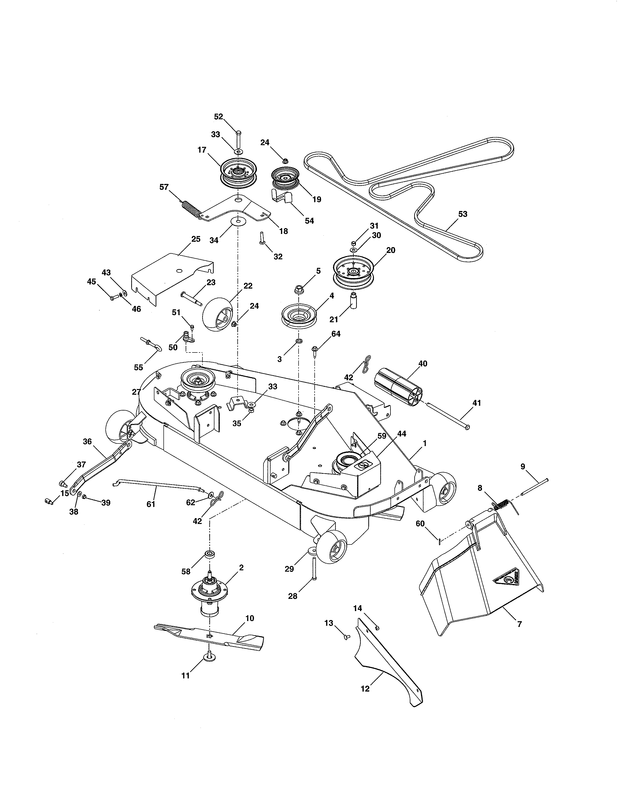 Husqvarna GT48XLSI (96043017700) mower deck diagram