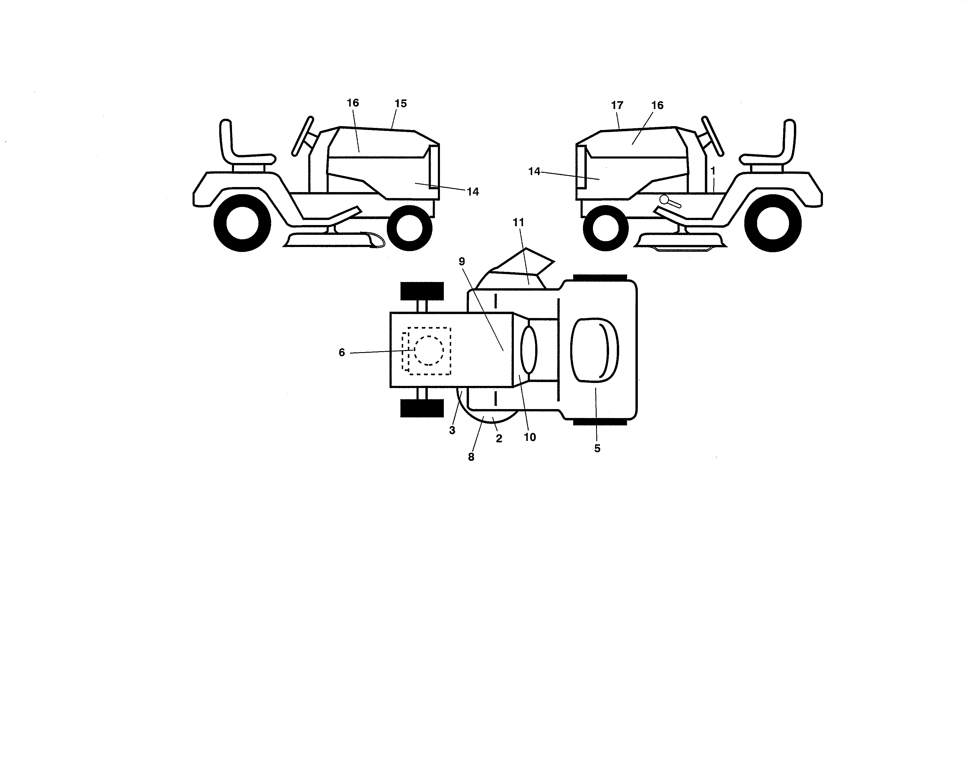 Husqvarna GT48XLSI (96043017700) decals diagram