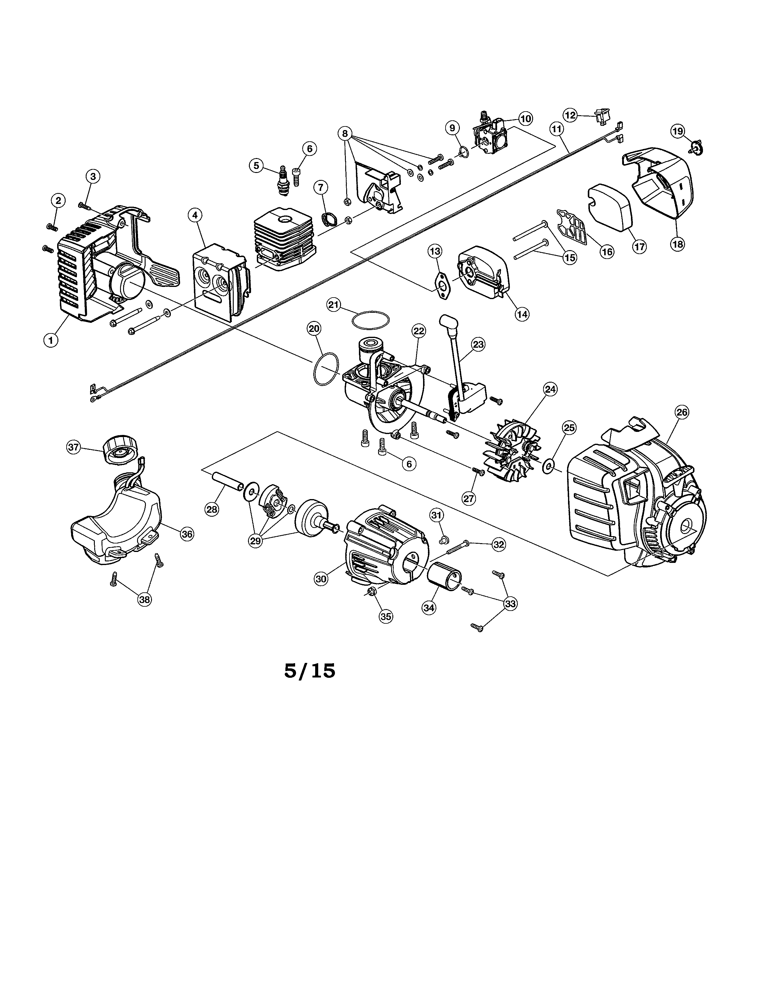MTD 21BK125G983 muffler/fuel tank/air cleaner diagram