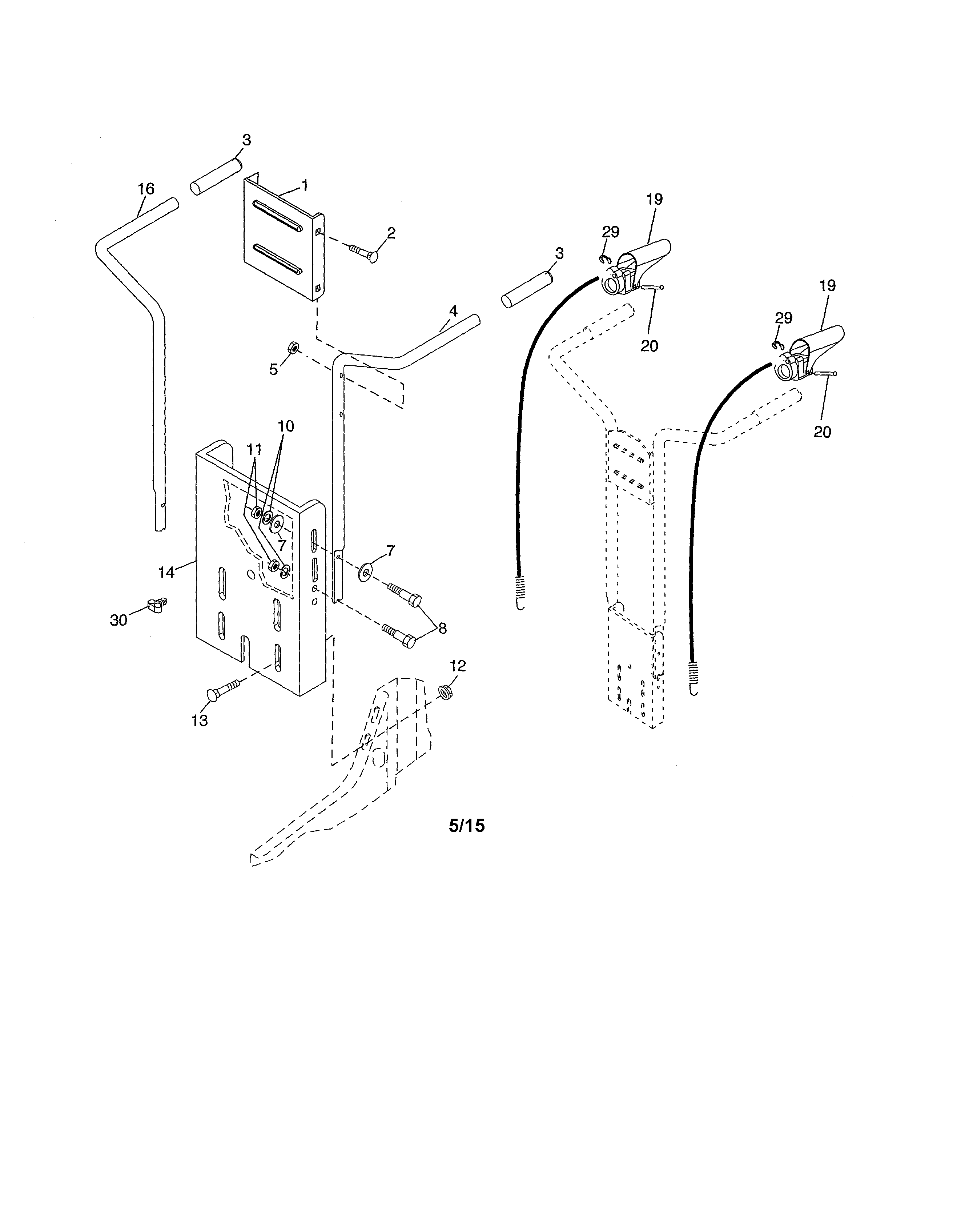 Husqvarna FT900-96083000605 handle diagram