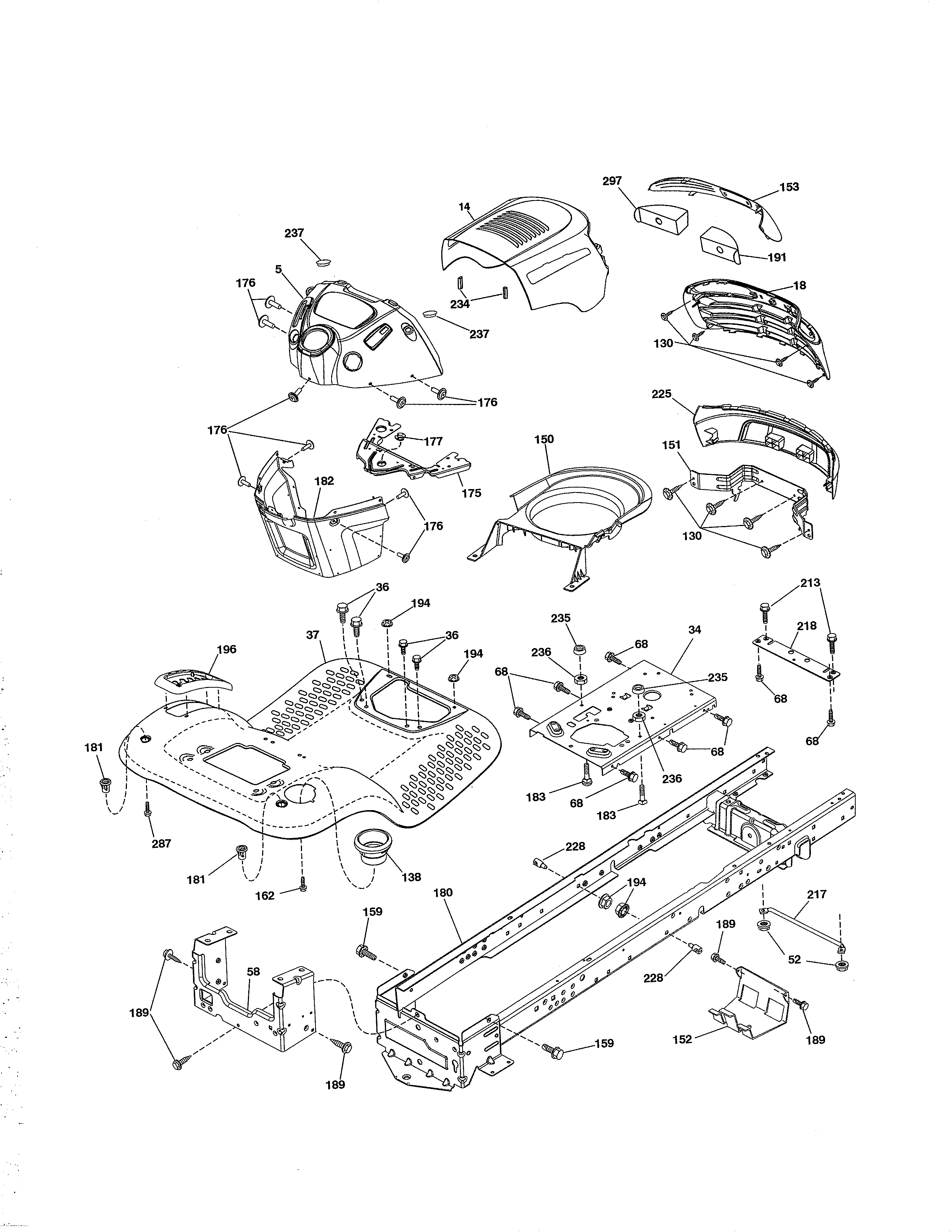 Poulan PB175A46 (96042015300) chassis diagram