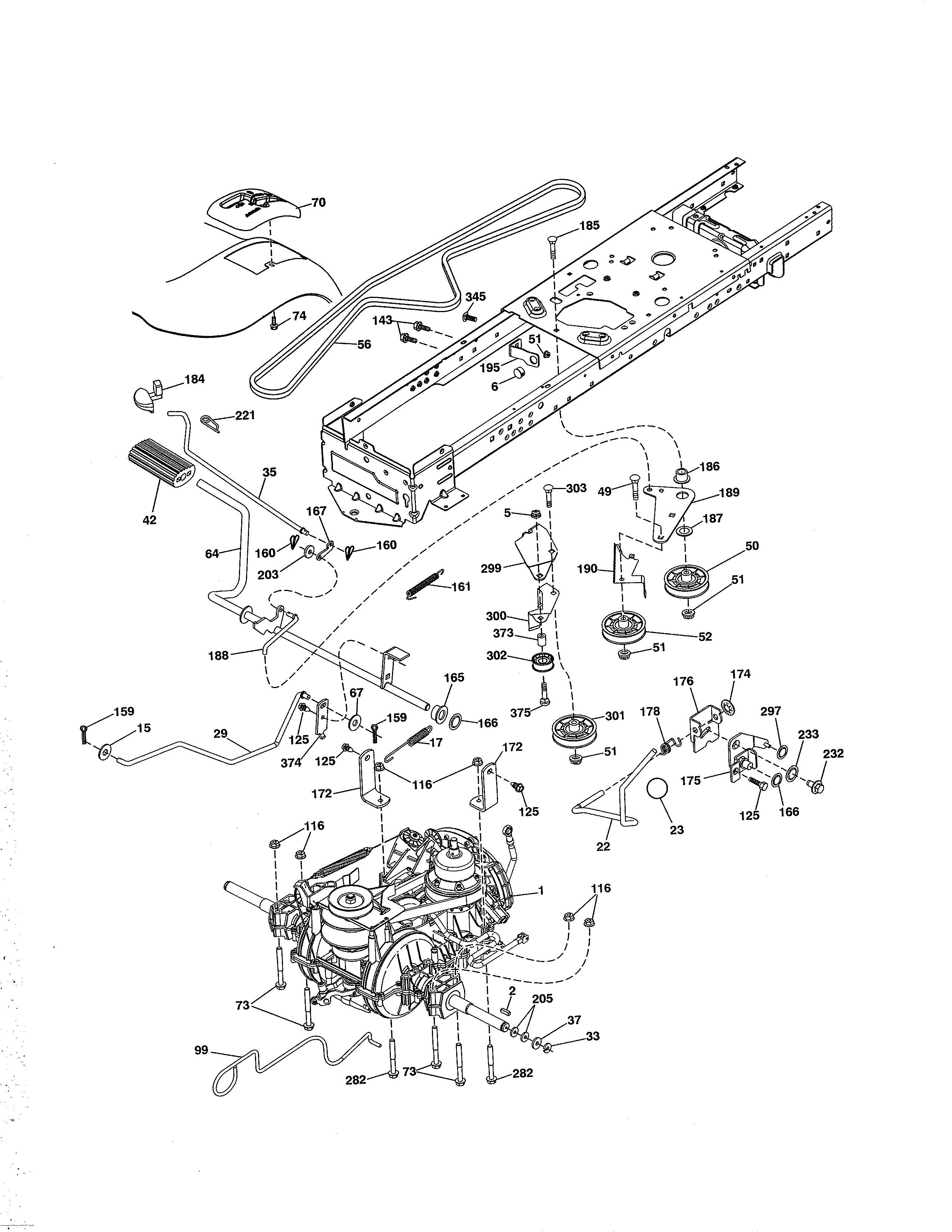 Poulan PB175A46 (96042015300) drive diagram