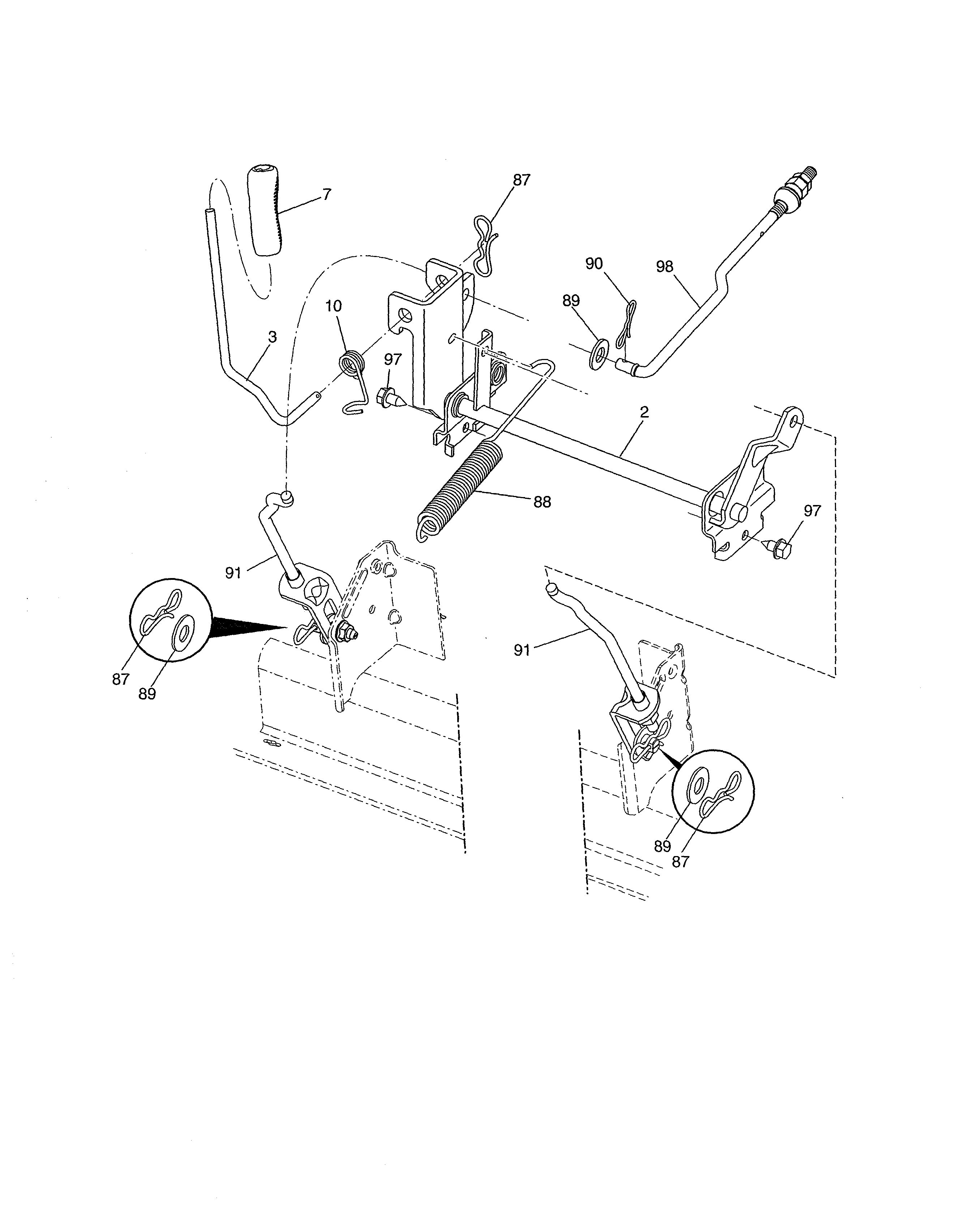 Poulan PB175A46 (96042015300) mower lift diagram
