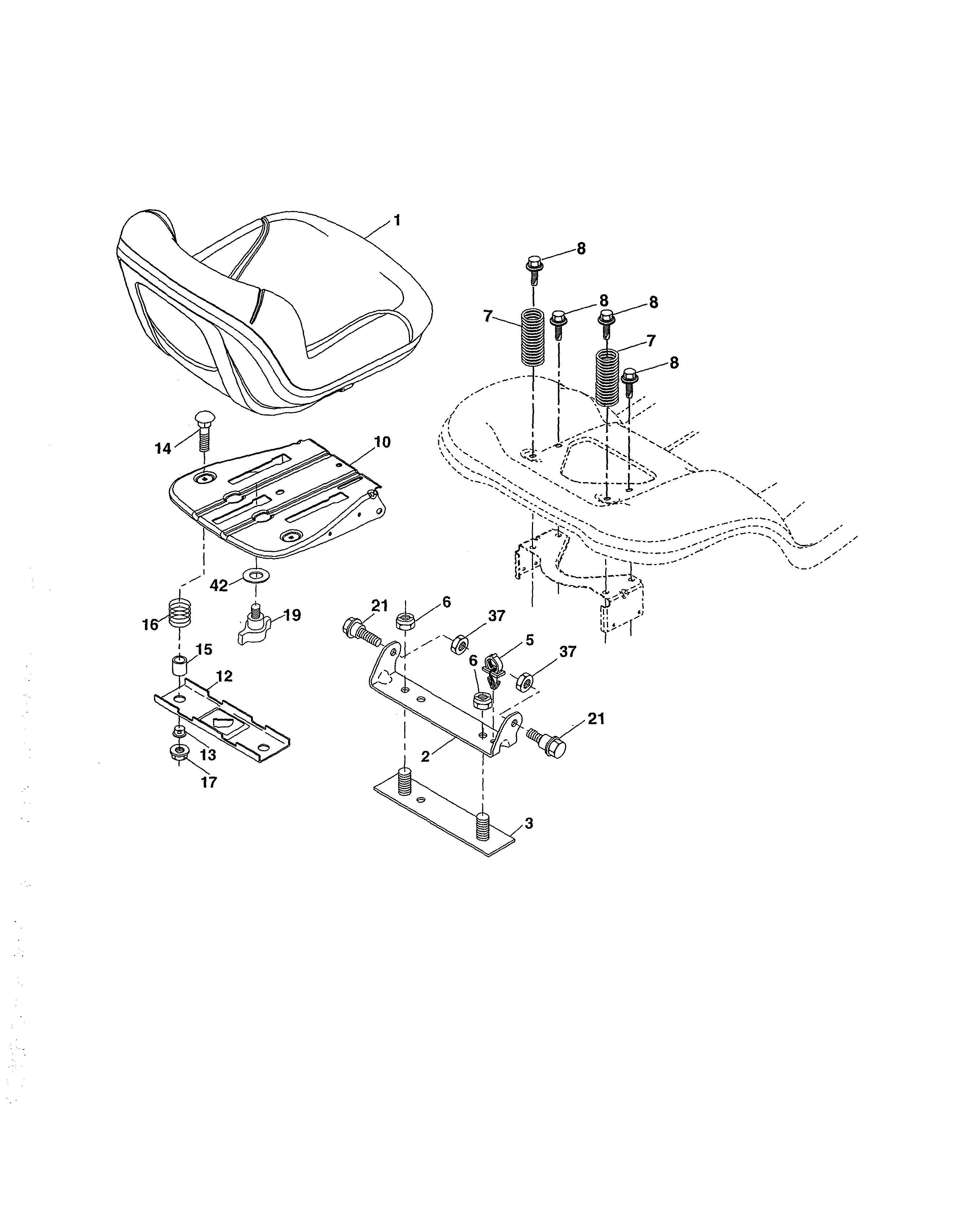 Poulan PB175A46 (96042015300) seat diagram